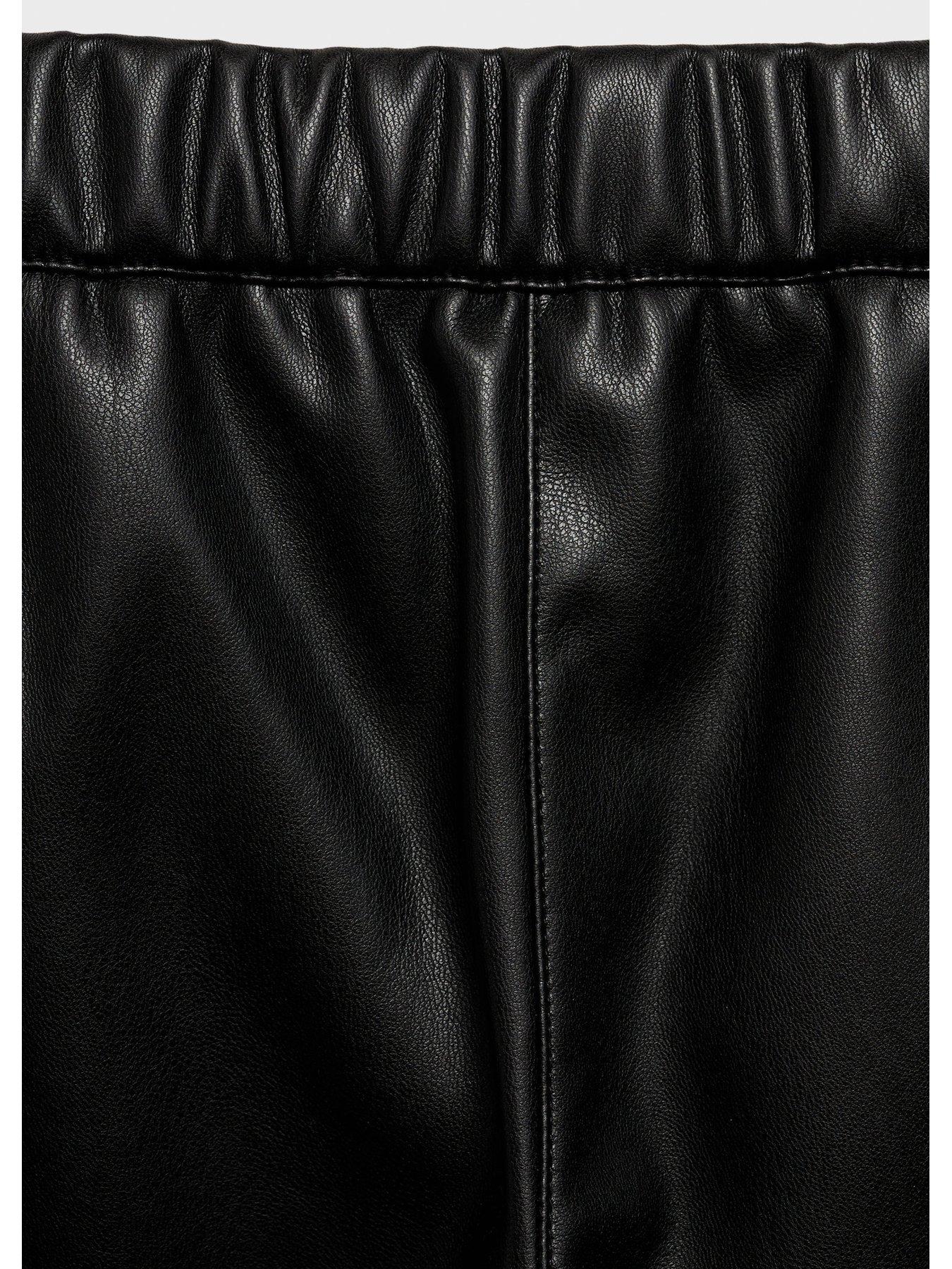  image of mango-girls-pu-trousers-black