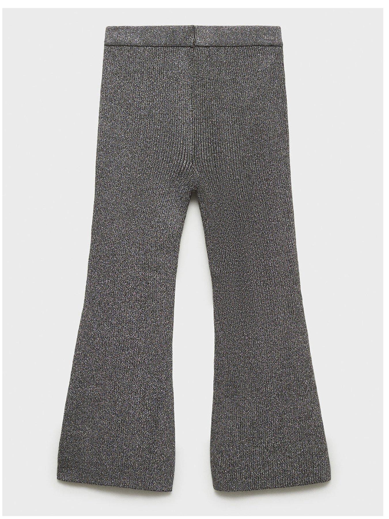  image of mango-girls-knitted-flared-trousers-dark-grey