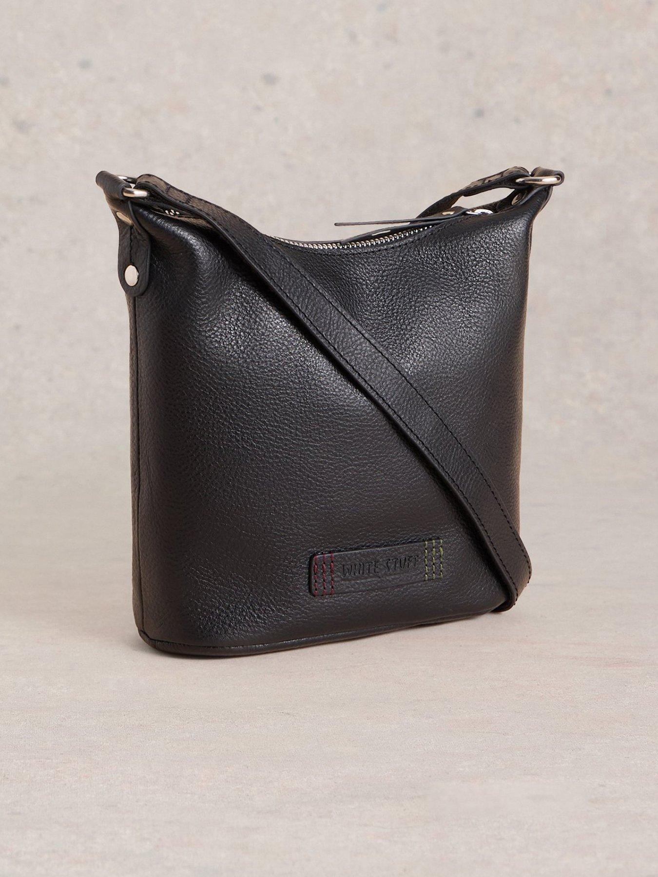 Image 3 of 5 of White Stuff Mini Fern Leather Crossbody Bag - Black