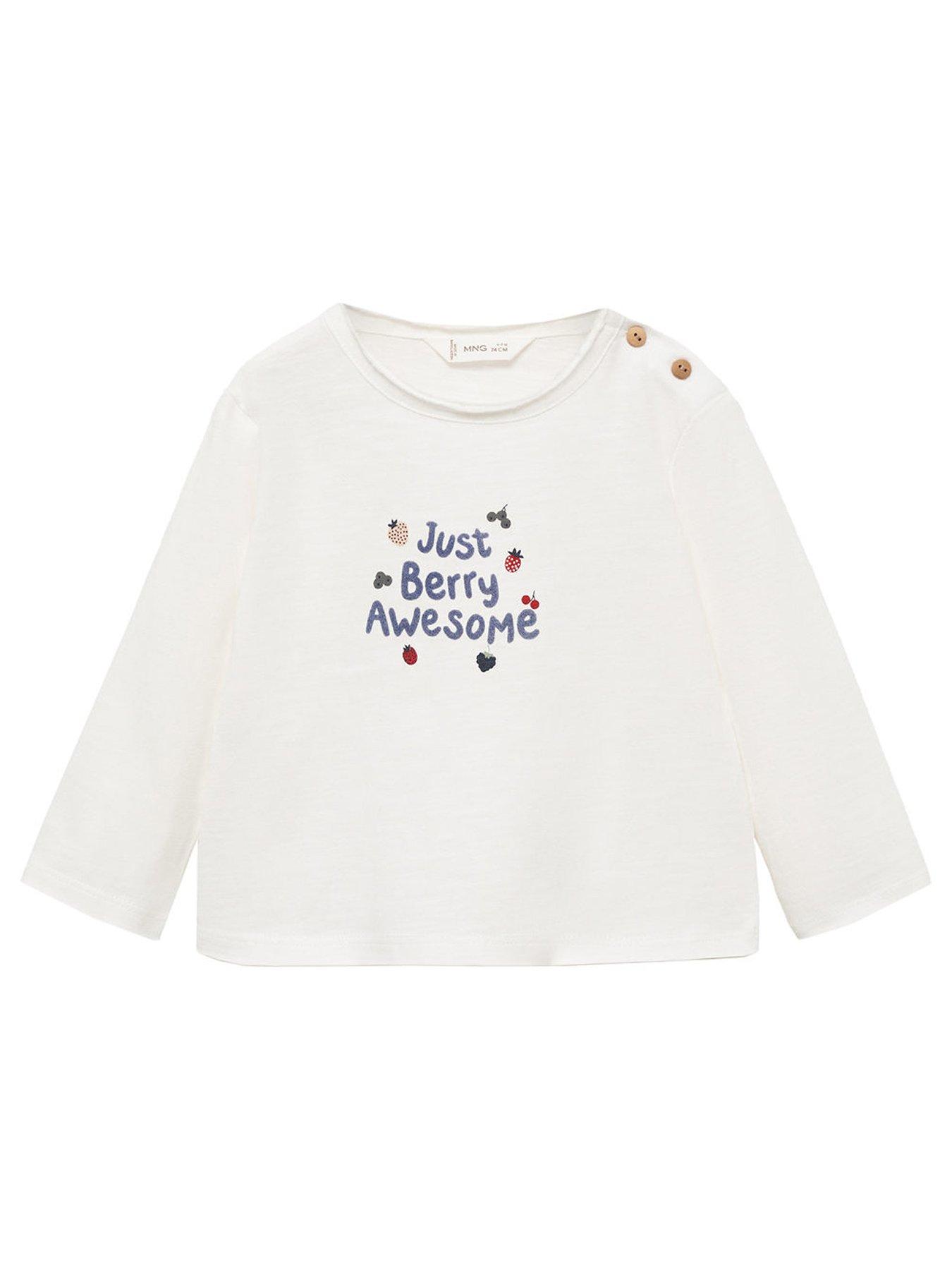  image of mango-baby-girls-awesome-long-sleeve-tshirt-light-cream