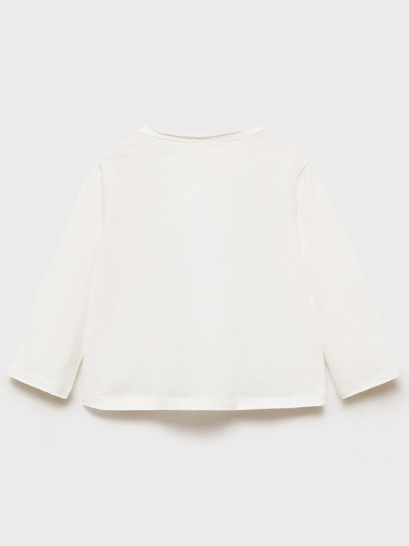  image of mango-baby-girls-awesome-long-sleeve-tshirt-light-cream