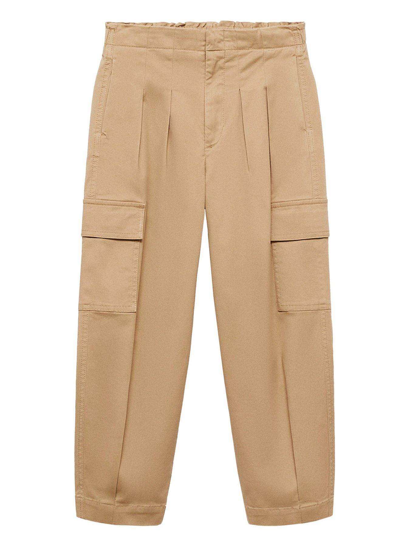  image of mango-girls-pleated-cargo-trousers-brown
