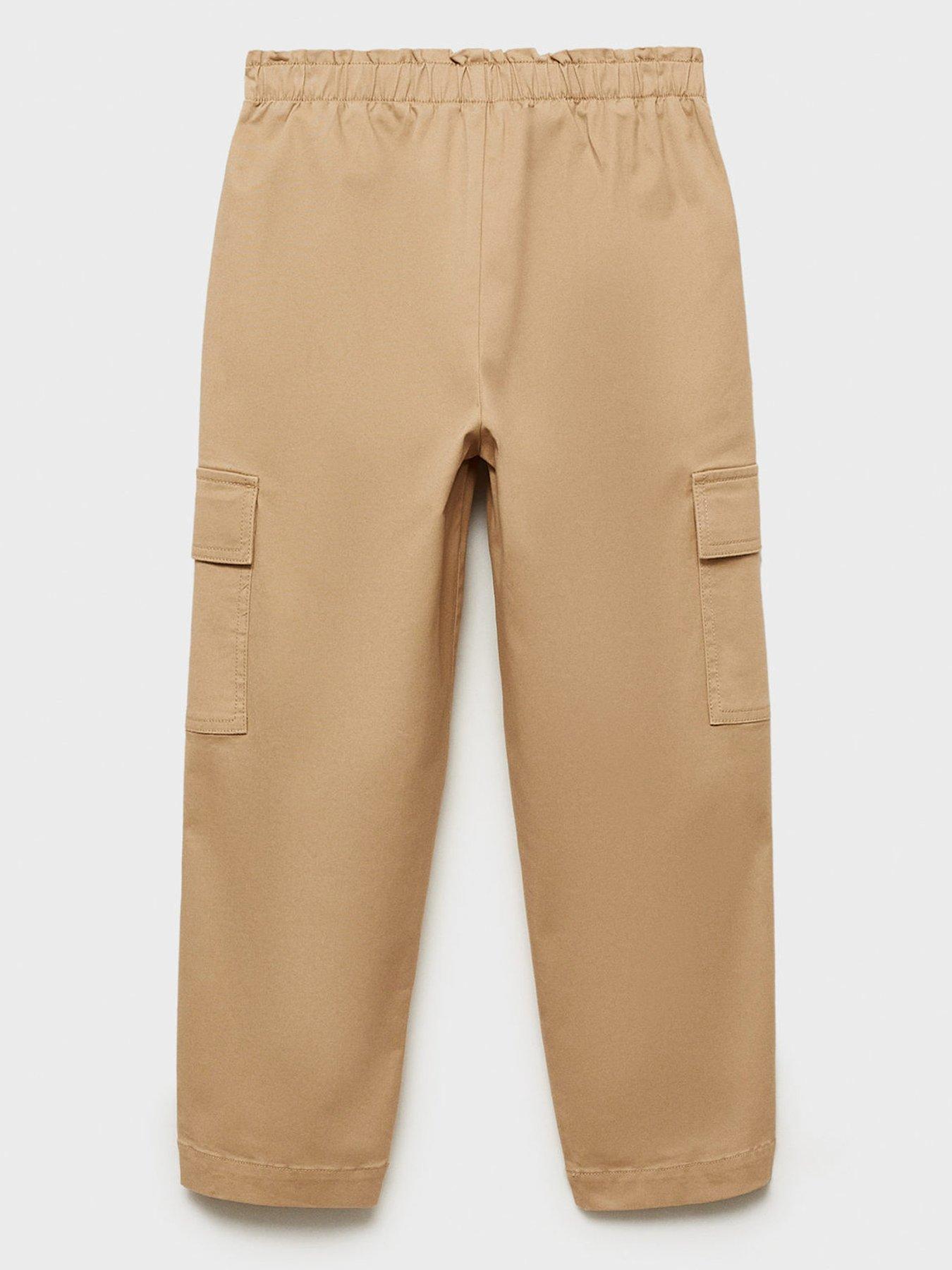  image of mango-girls-pleated-cargo-trousers-brown