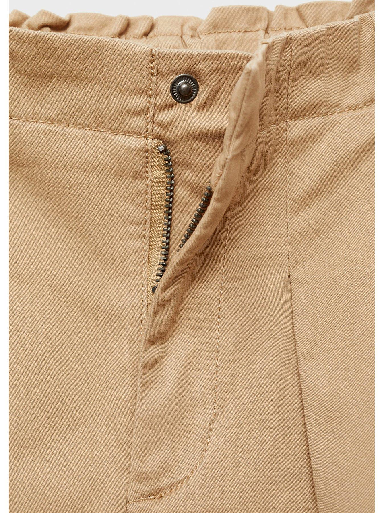  image of mango-girls-pleated-cargo-trousers-brown