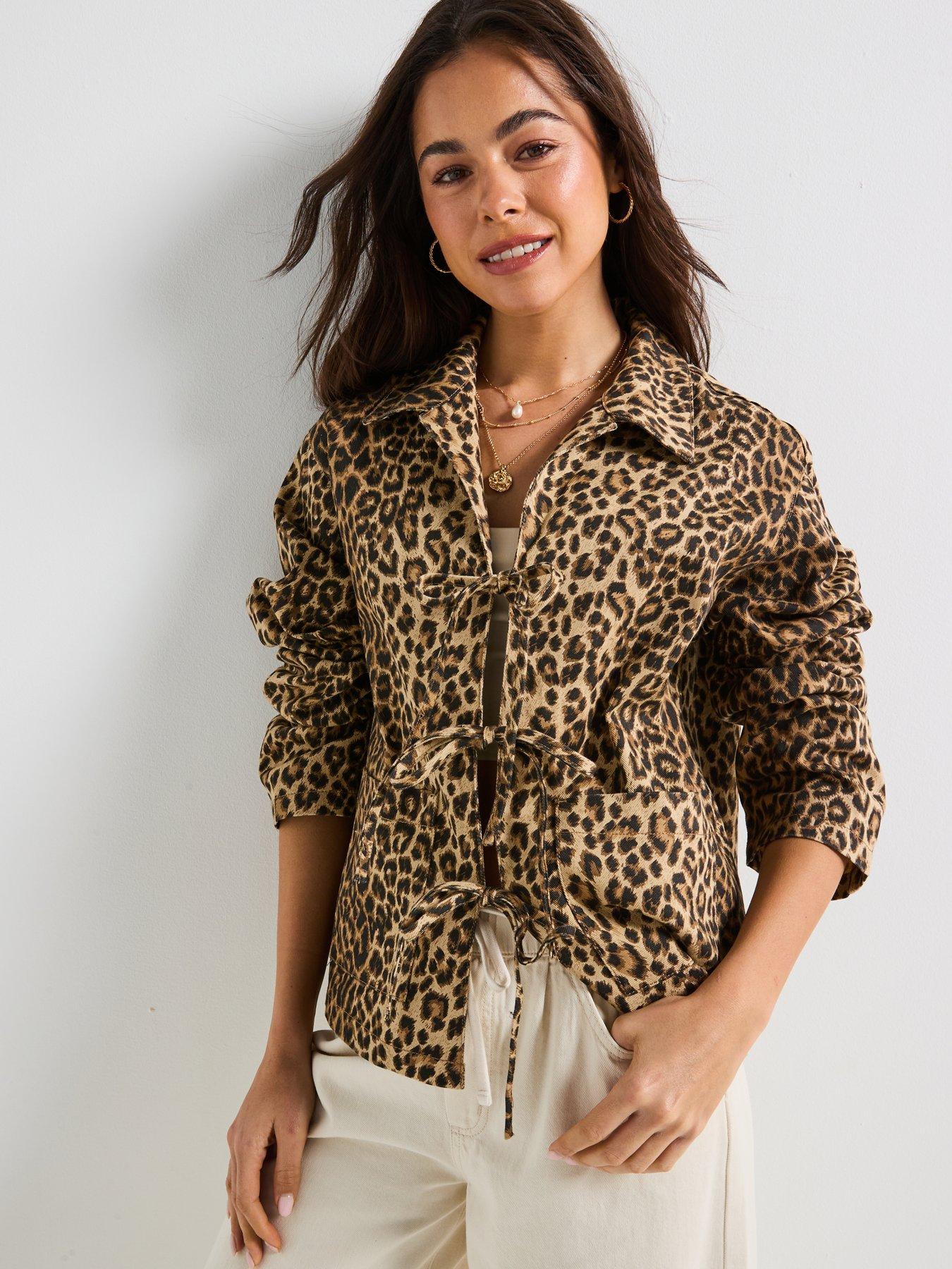 vero-moda-leopard-print-tie-front-denim-jacket-multi