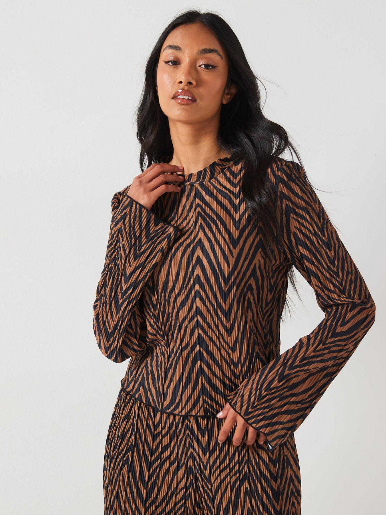 undefined Printed Plisse Top - Multi