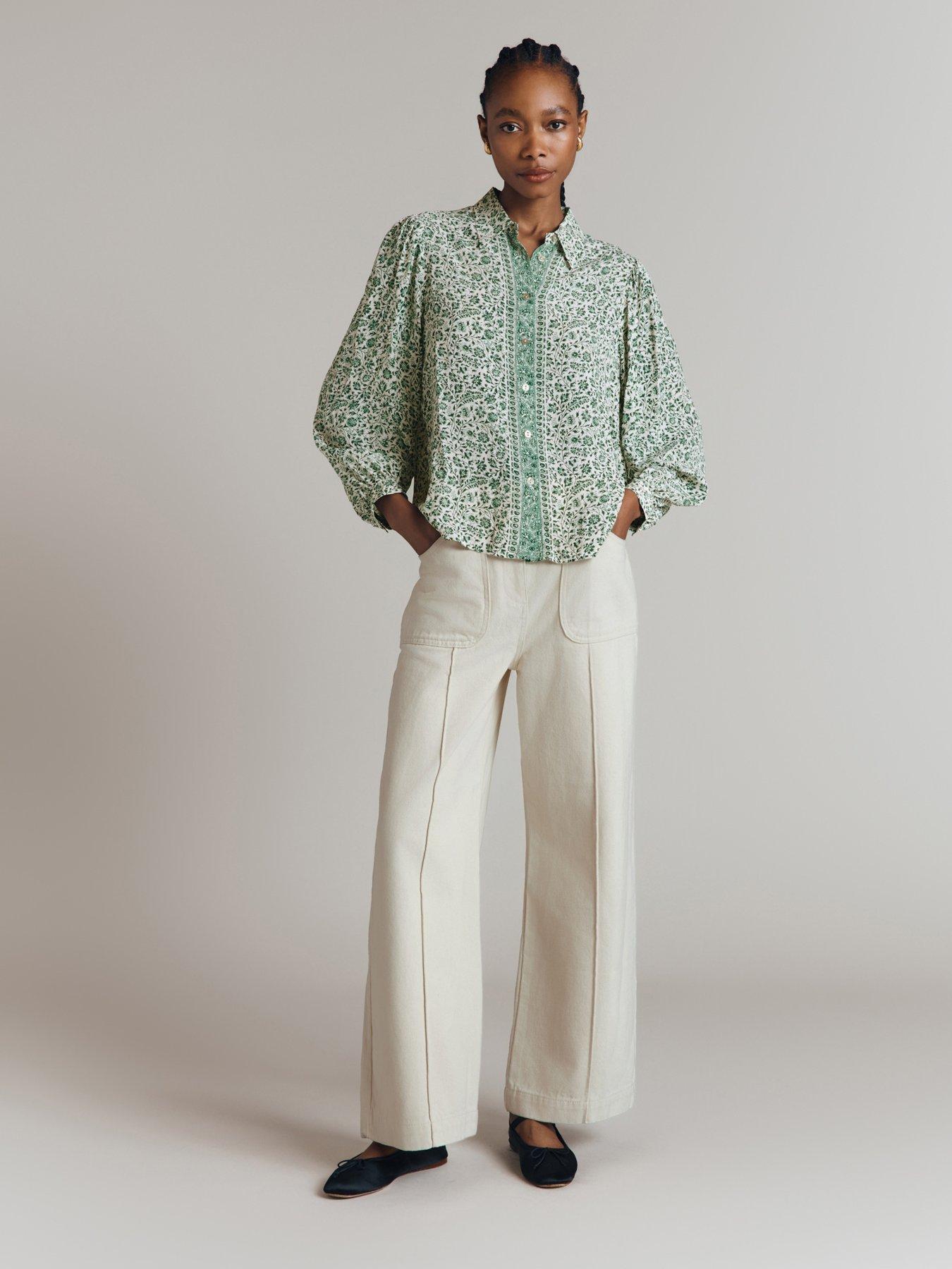  image of ghost-allegra-blouse-green