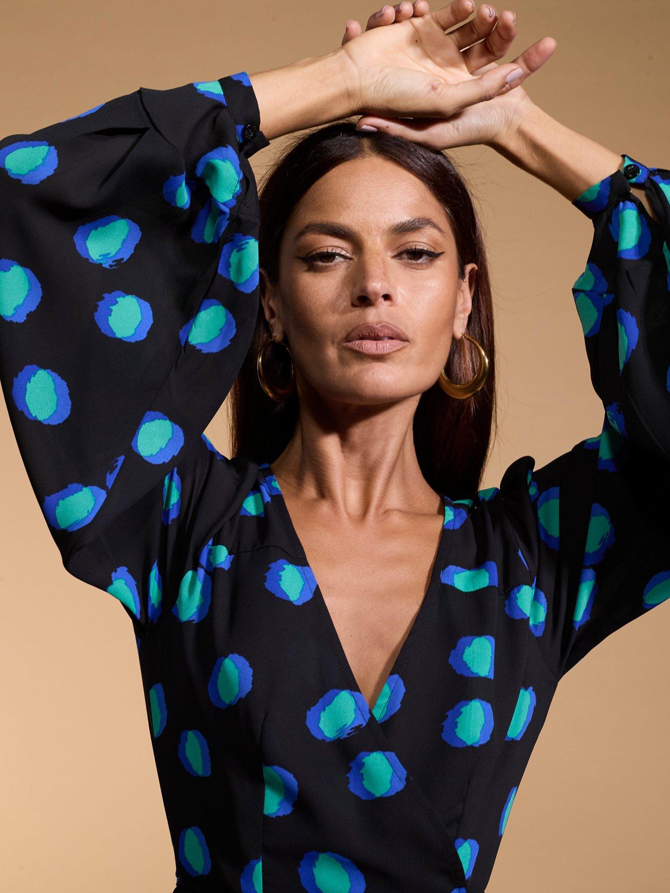  image of dancing-leopard-ginger-mini-wrap-dress-multi