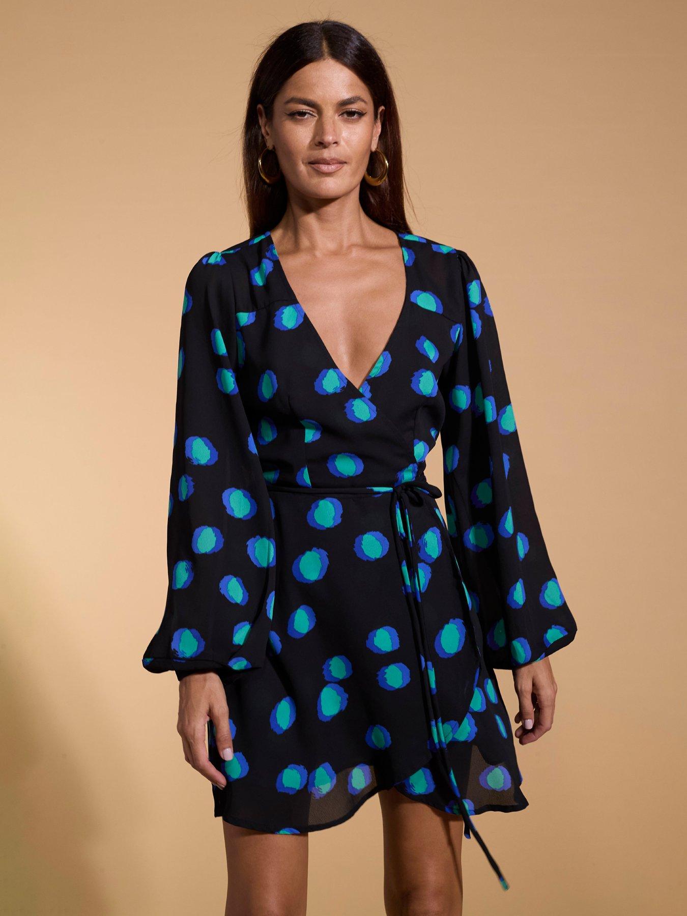  image of dancing-leopard-ginger-mini-wrap-dress-multi