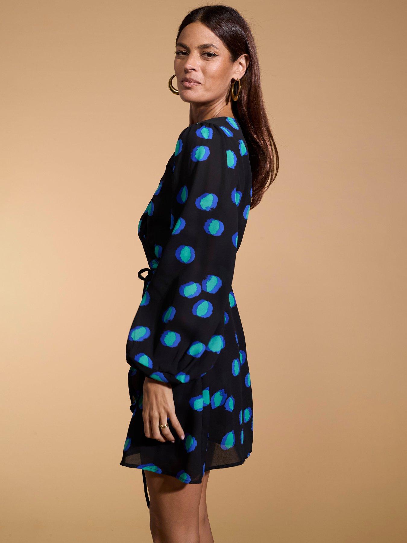  image of dancing-leopard-ginger-mini-wrap-dress-multi