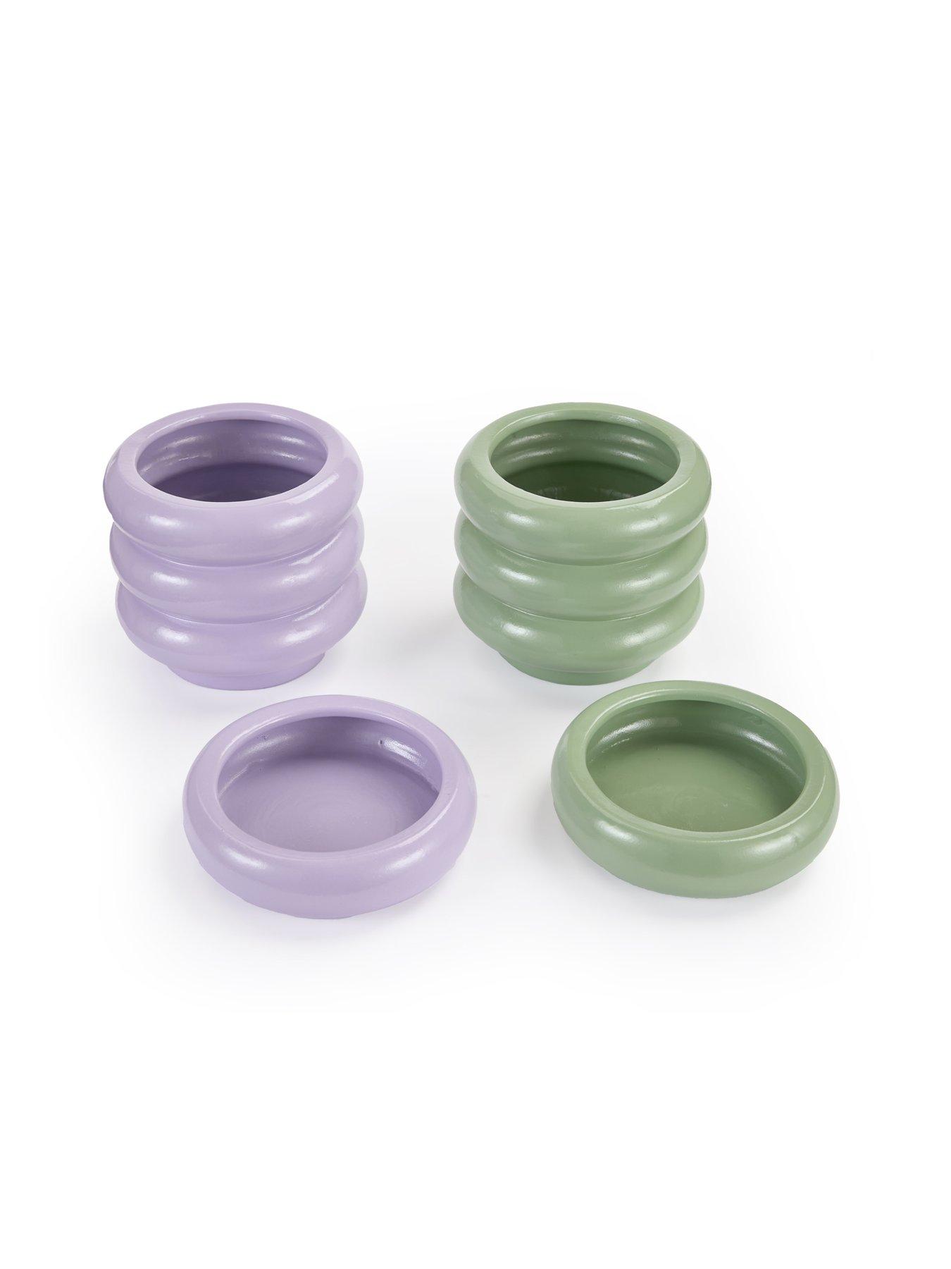 Image 3 of 5 of The Very Collection Set 2 ribbed planters 15cm