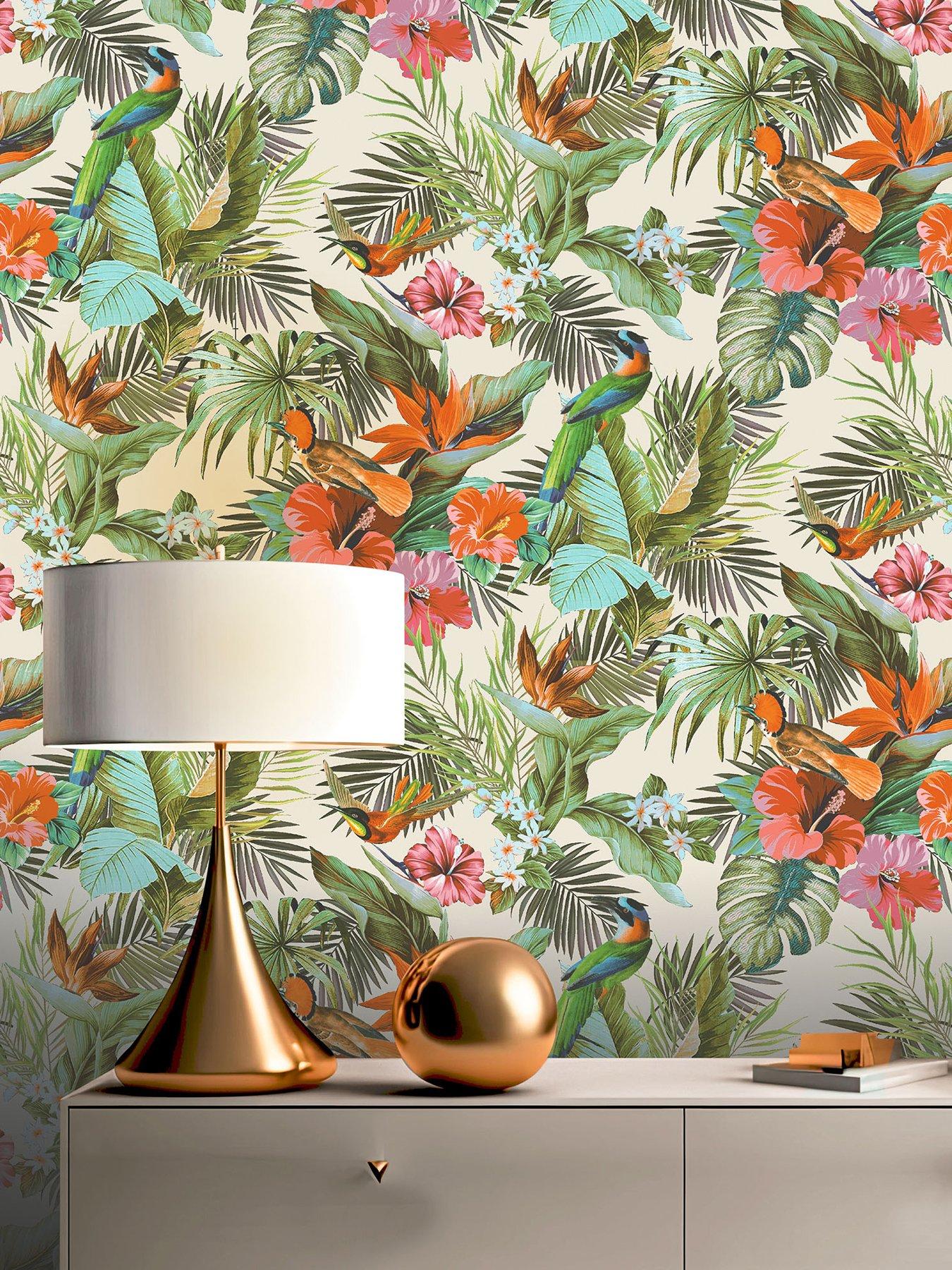 rasch-paradise-birds-heavyweight-vinyl-wallpaper-in-whitemulti