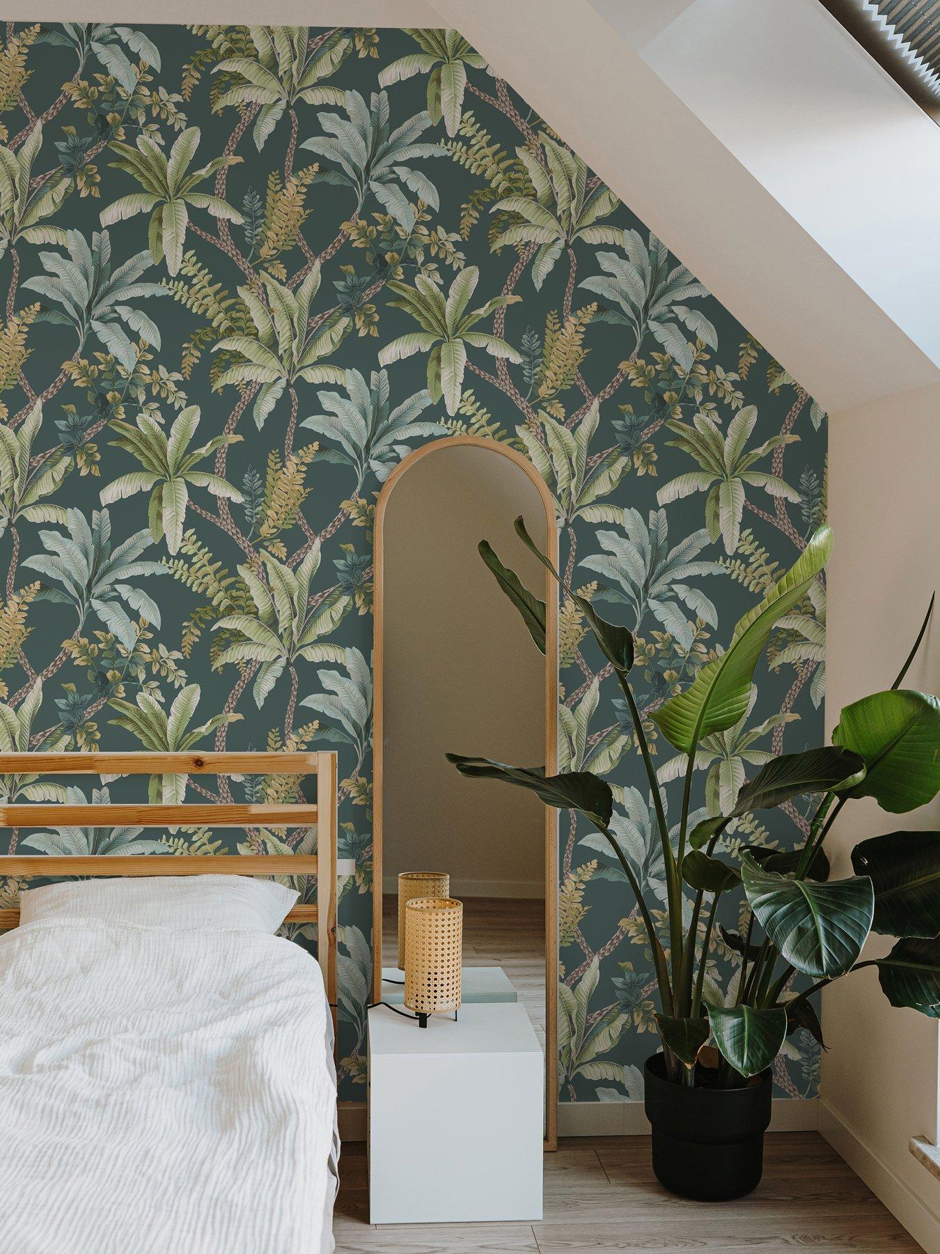 undefined Trailing Palm Wallpaper in Teal