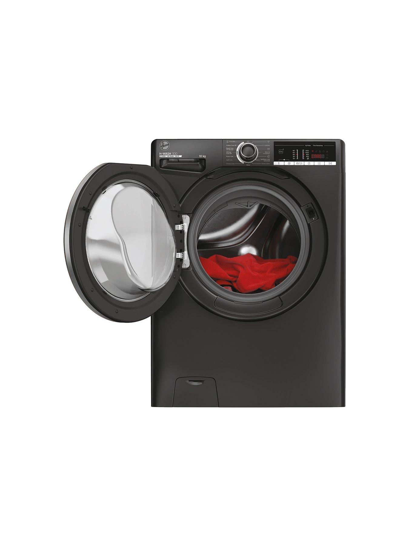  image of hoover-h-wash-300nbsph3wo4105tabb4-80-10kg-load-1400-spin-b-rated-washing-machine--nbspblack