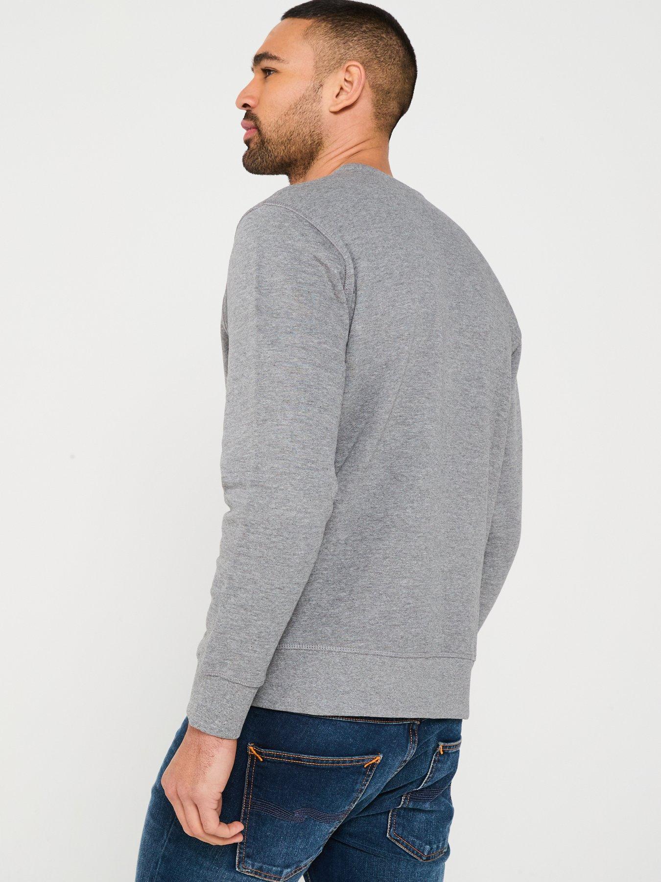  image of north-sails-left-chest-logo-crew-sweat-black-grey