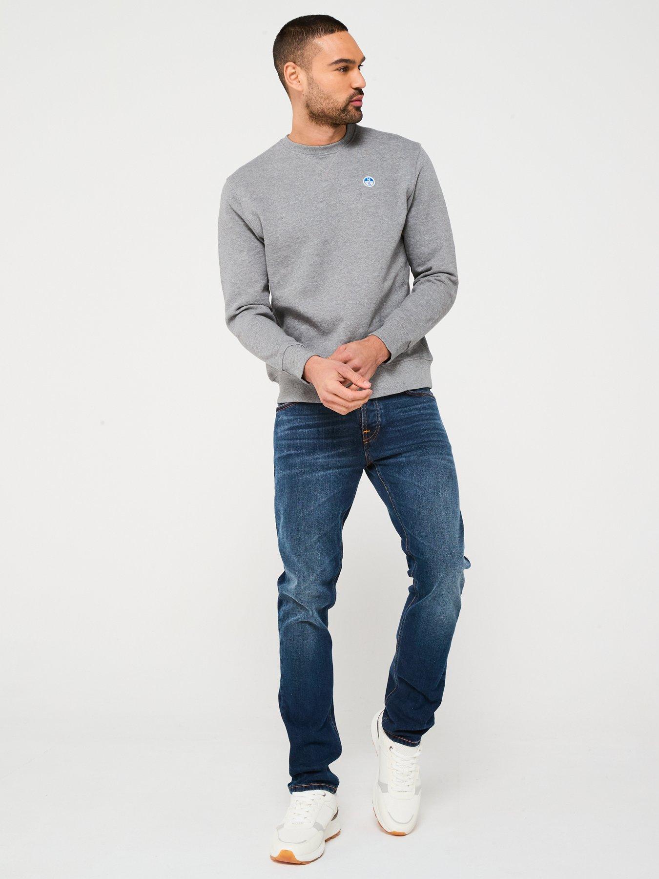  image of north-sails-left-chest-logo-crew-sweat-black-grey