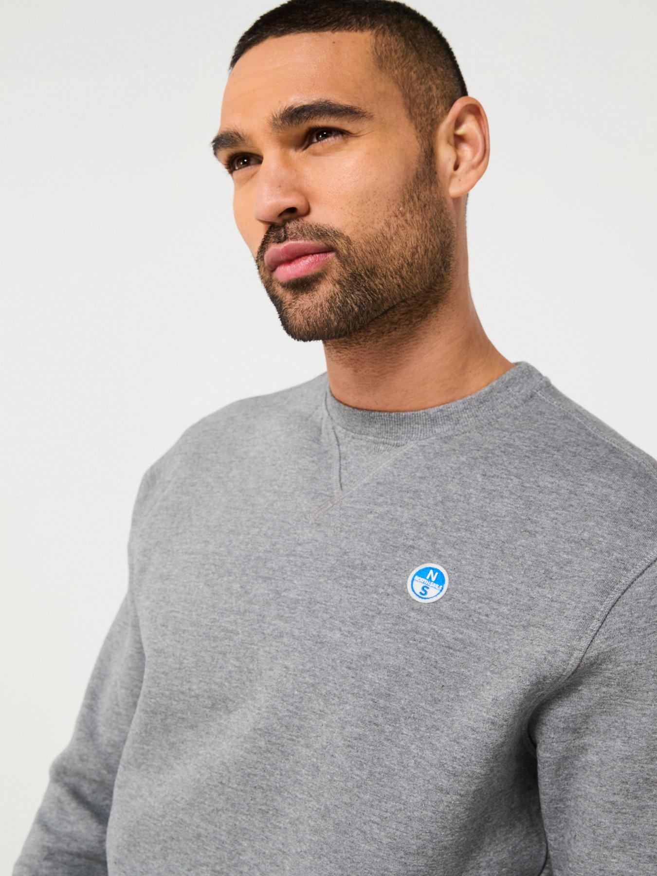  image of north-sails-left-chest-logo-crew-sweat-black-grey