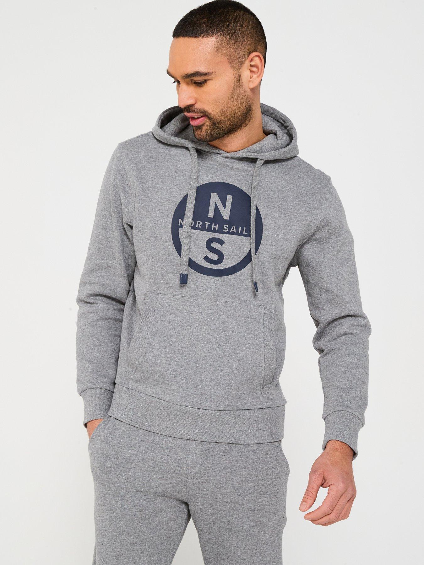 undefined Chest Logo Overhead Hoodie - Light Grey