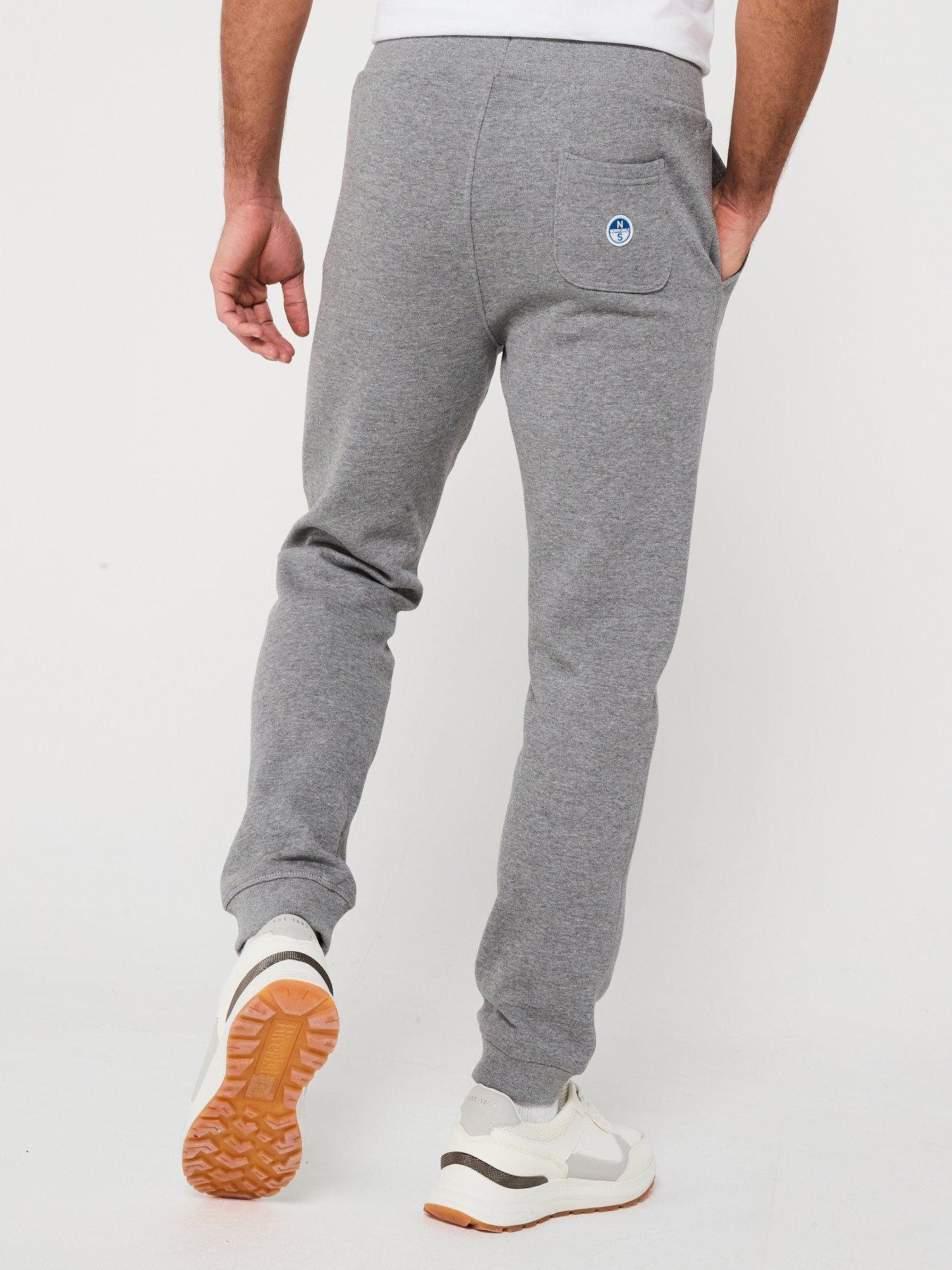  image of north-sails-logo-cuff-joggers-light-grey