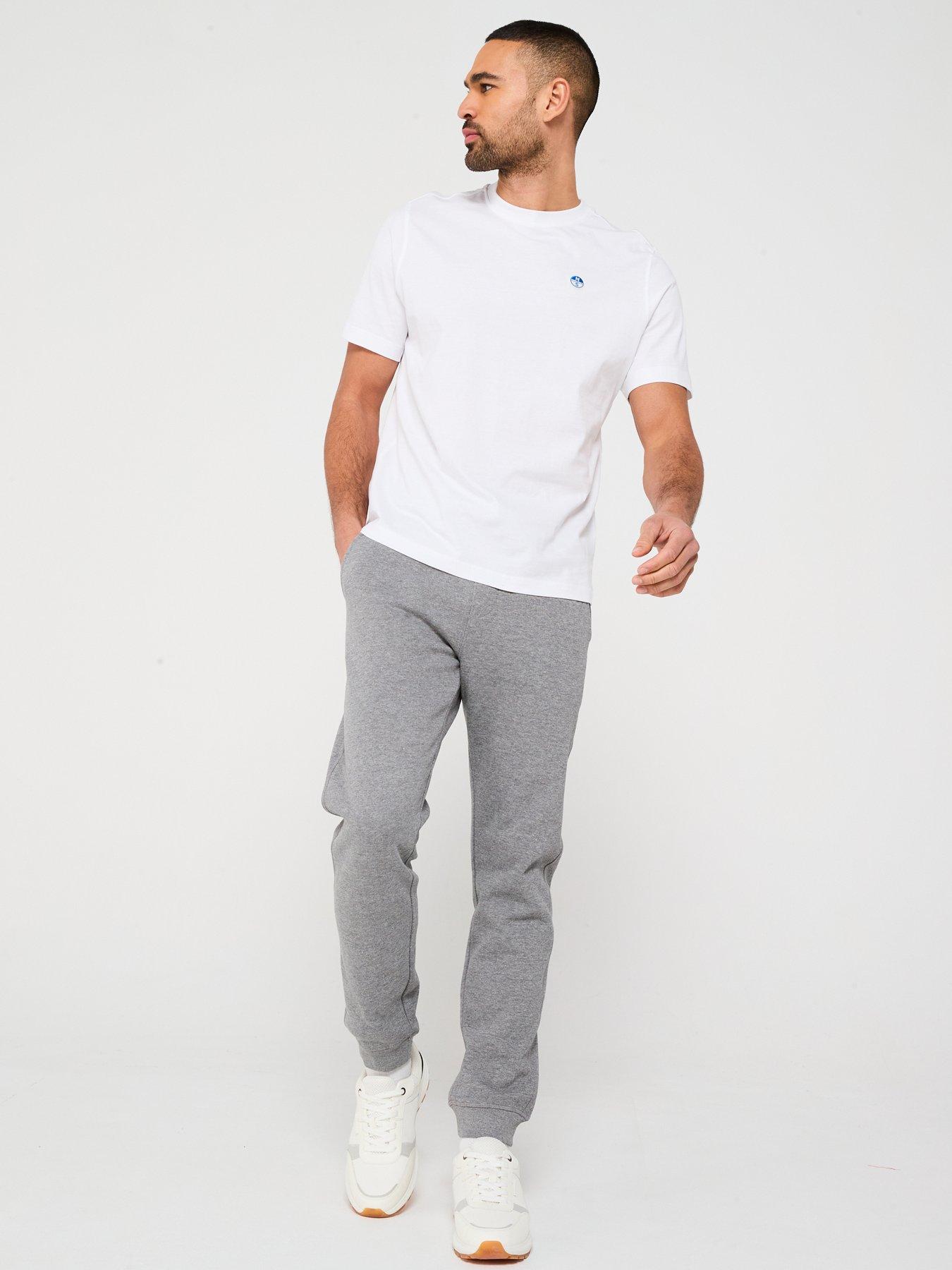  image of north-sails-logo-cuff-joggers-light-grey