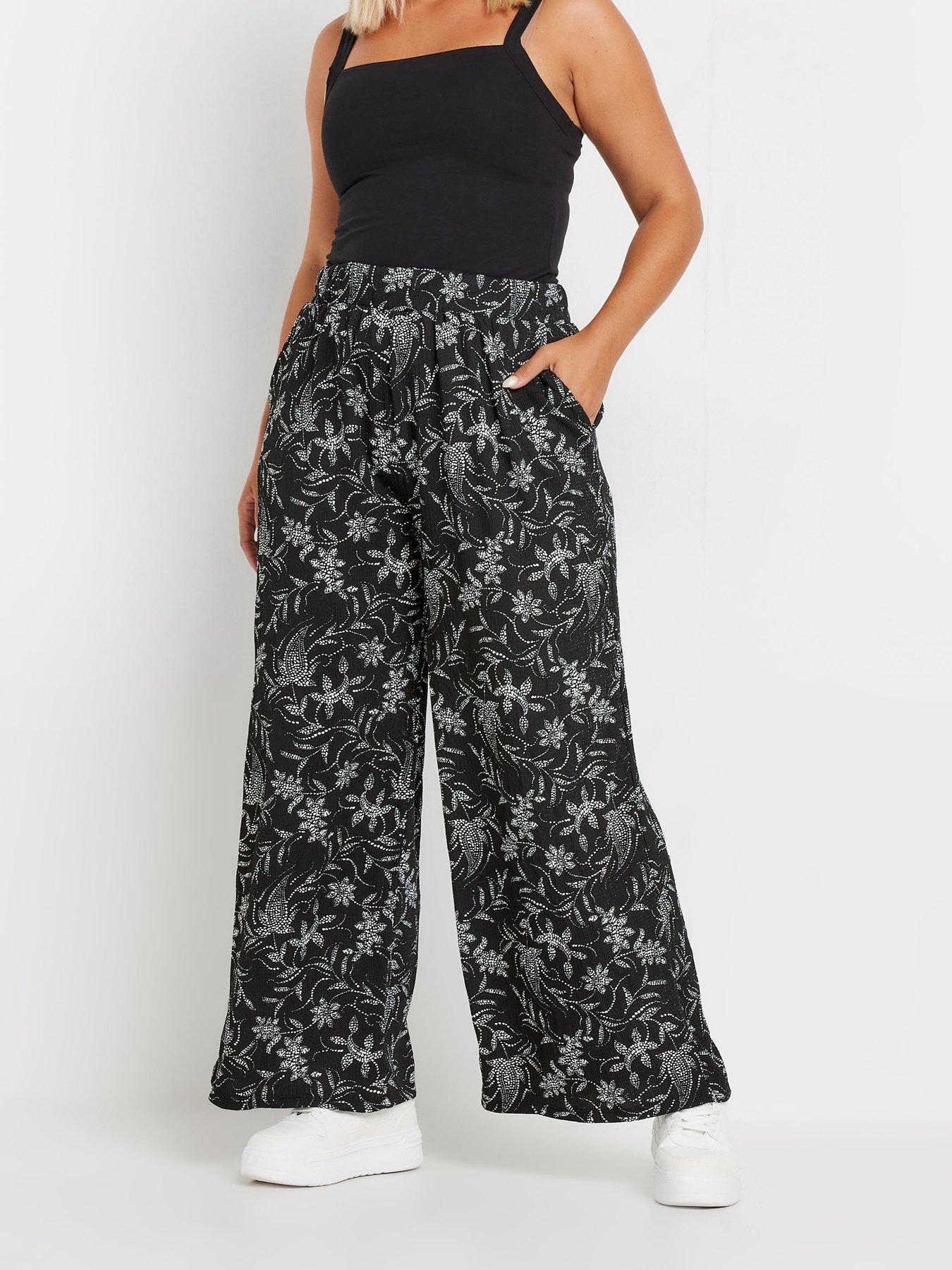 undefined Curve Floral Wide Leg Trousers