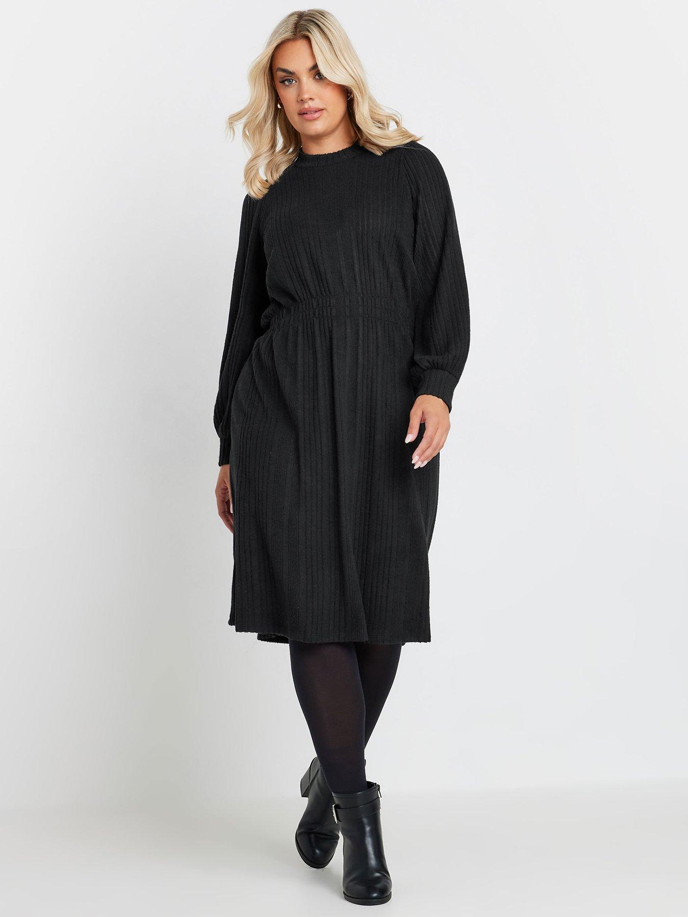 undefined Curve Textured Dress - Black