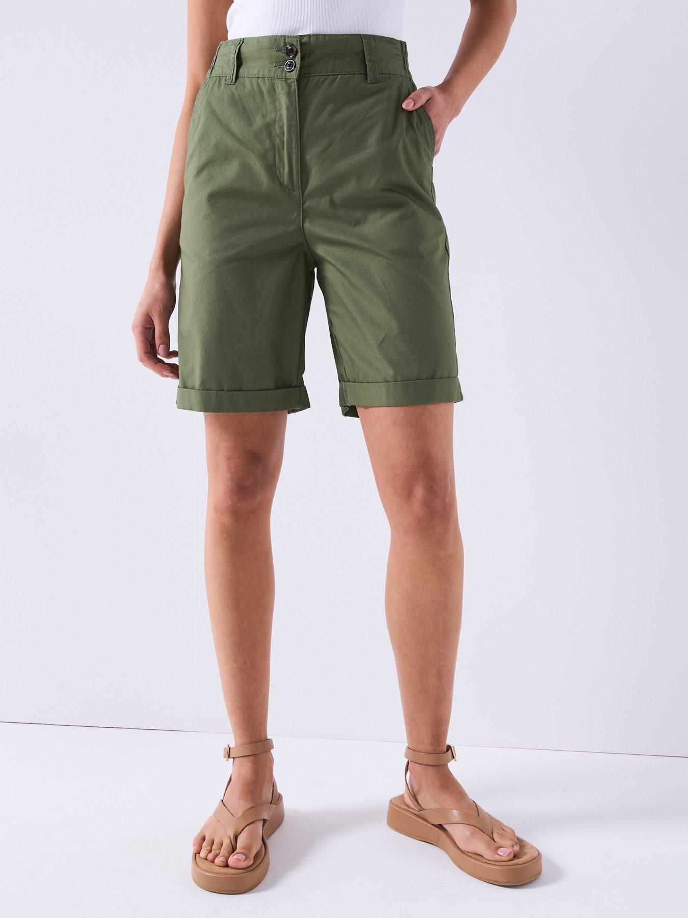 stillFront image of everyday-two-pack-poplin-shorts-blackkhaki