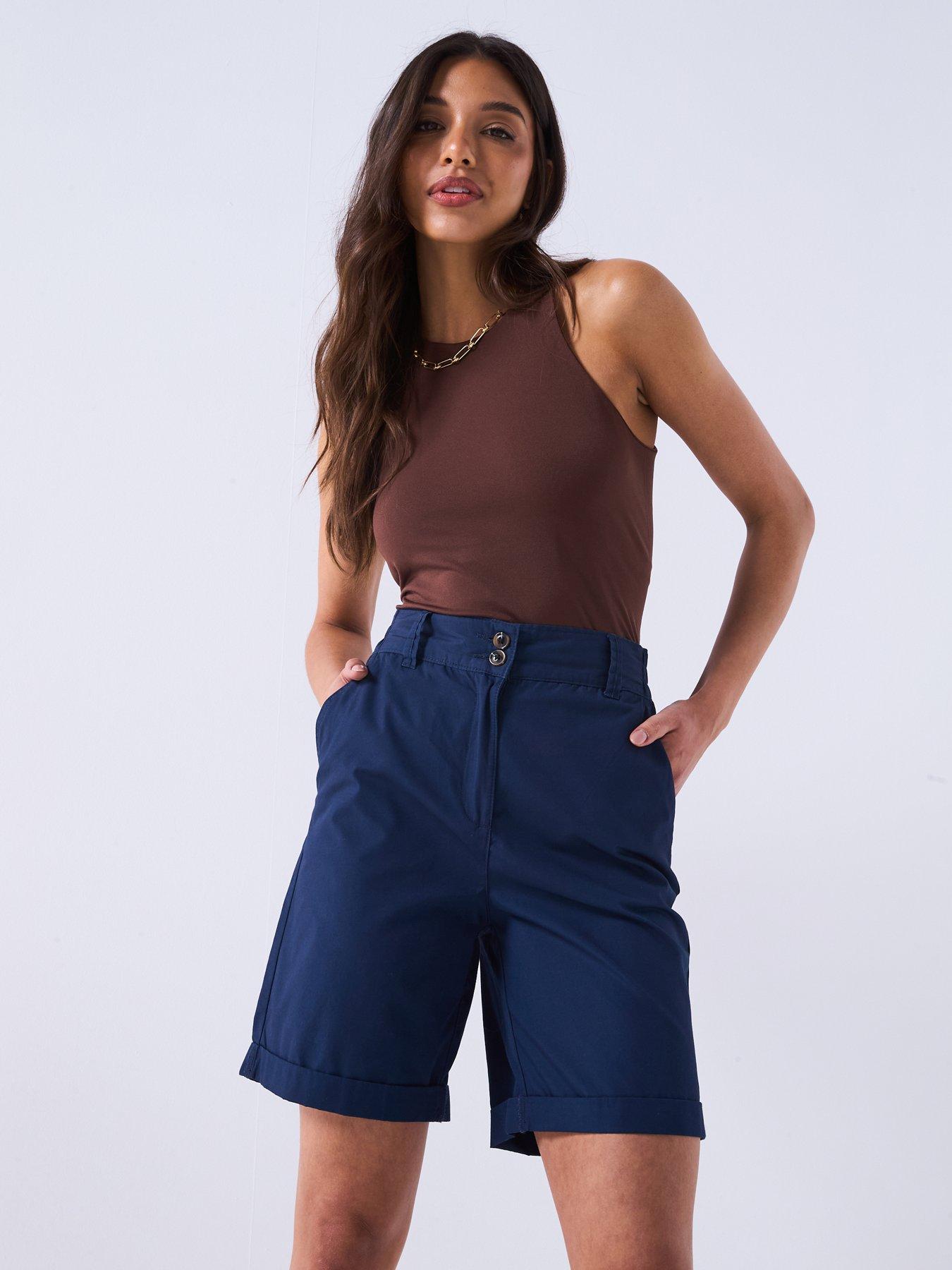  image of everyday-two-pack-poplin-shorts-navywhite