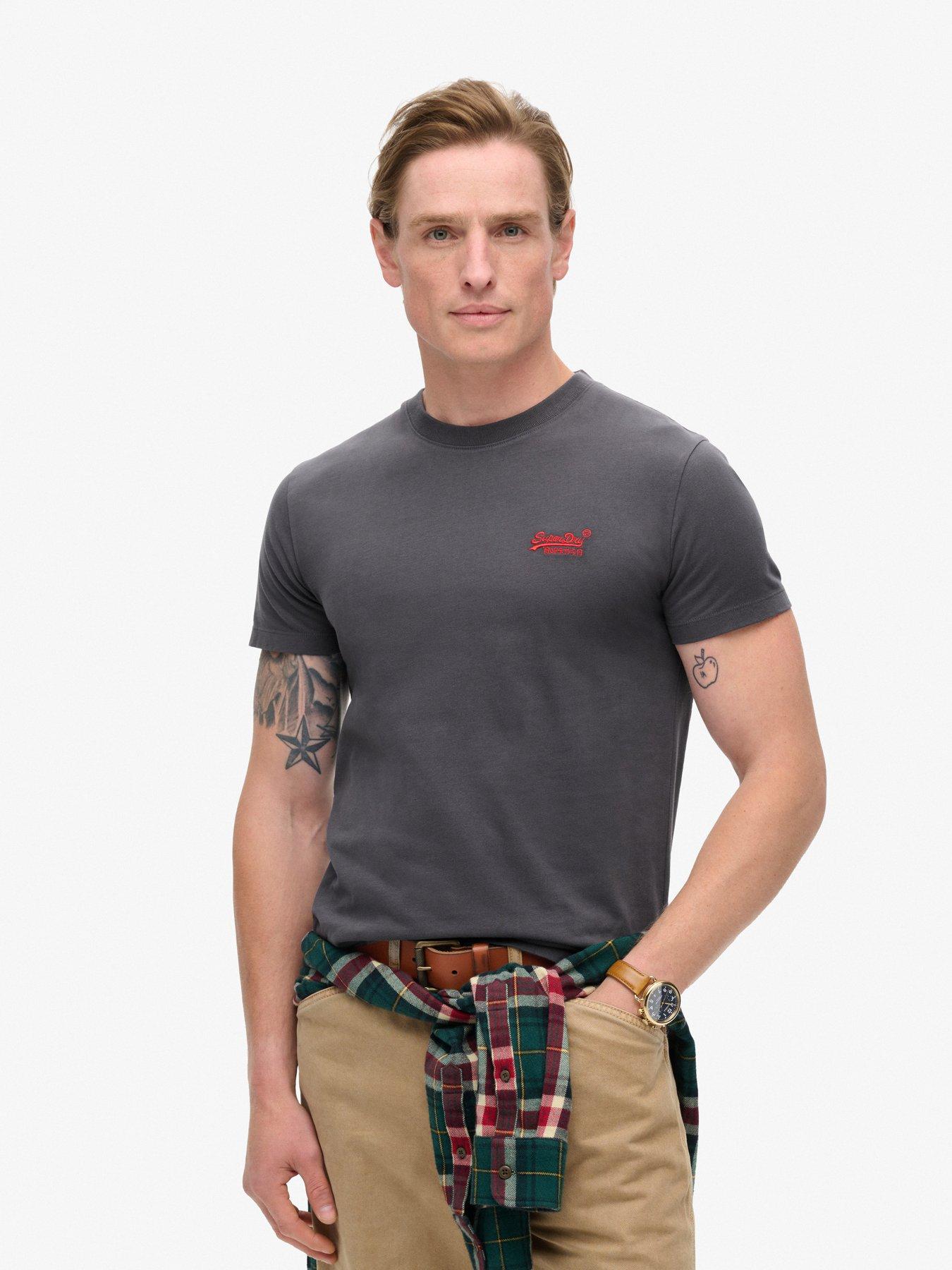  image of superdry-essential-logo-t-shirt-dark-grey