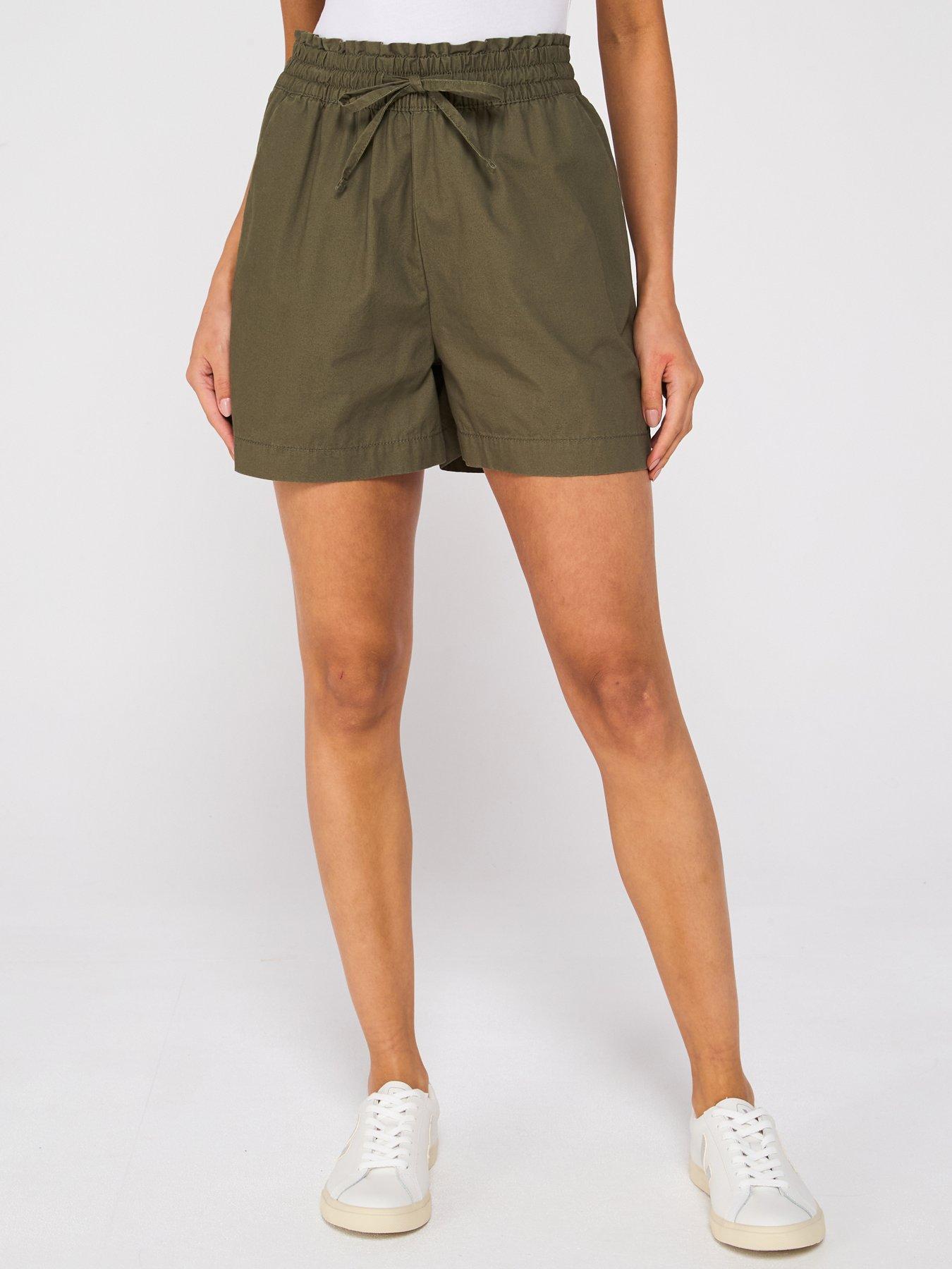 v-by-very-turn-up-hem-cotton-shorts-khaki