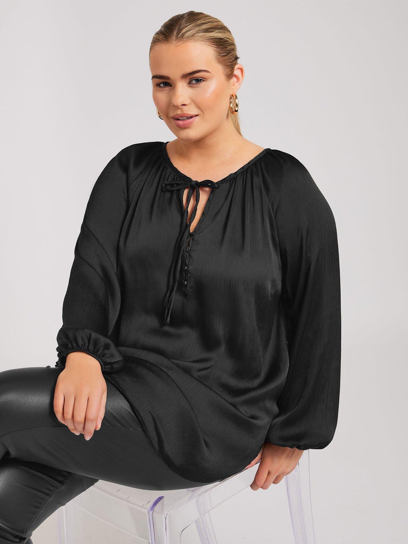  image of yours-curve-button-blouse-black
