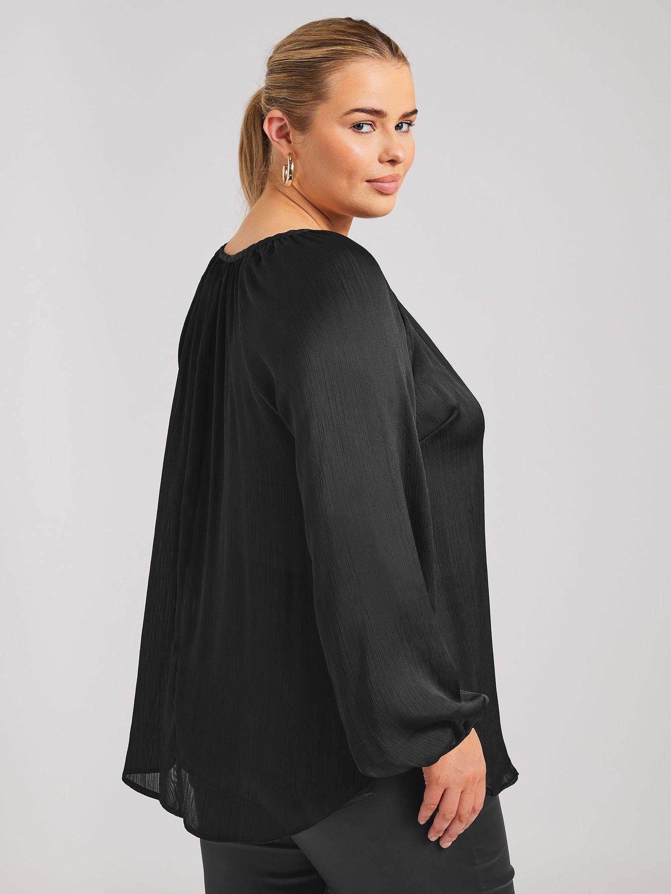  image of yours-curve-button-blouse-black