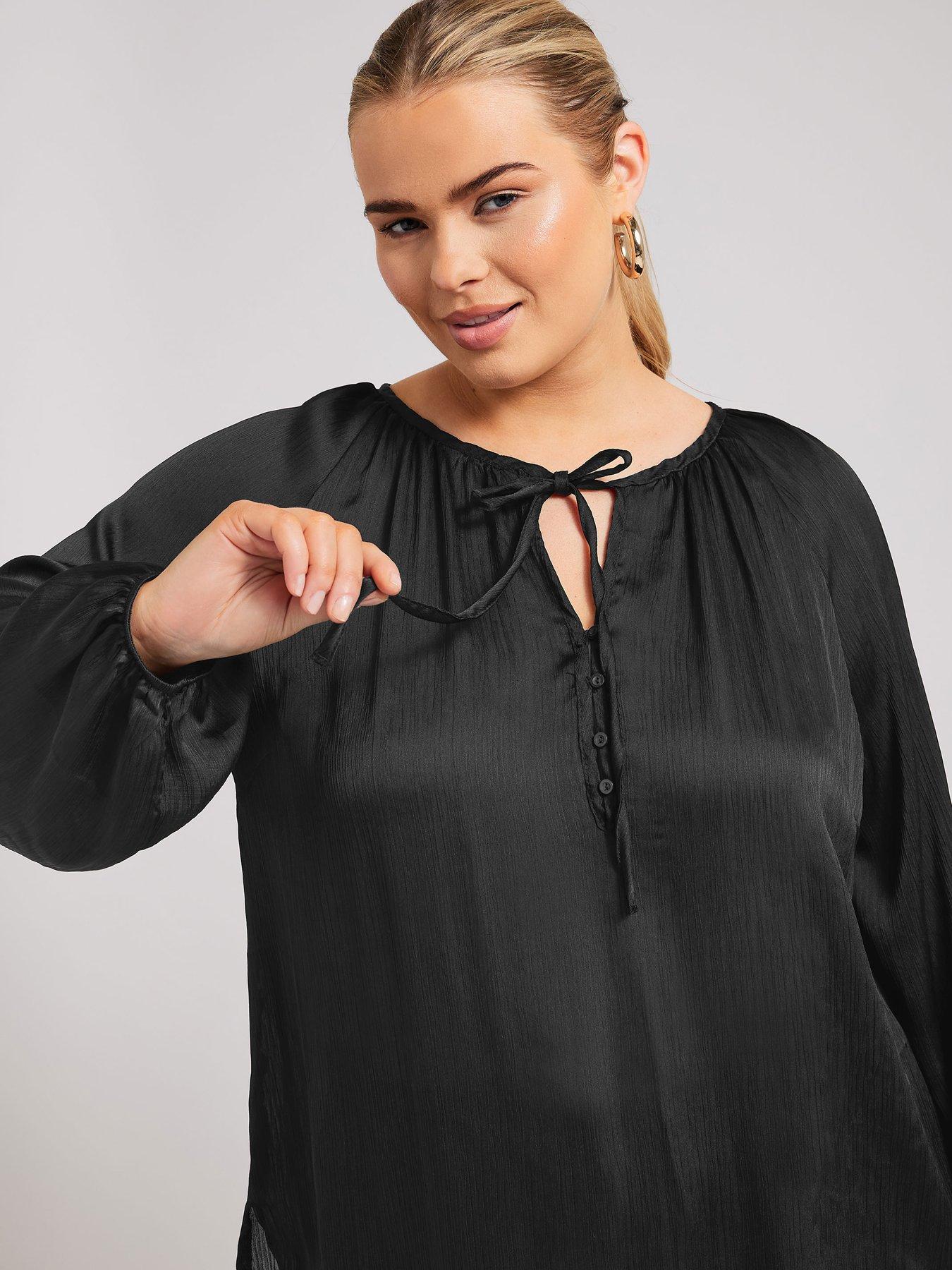  image of yours-curve-button-blouse-black