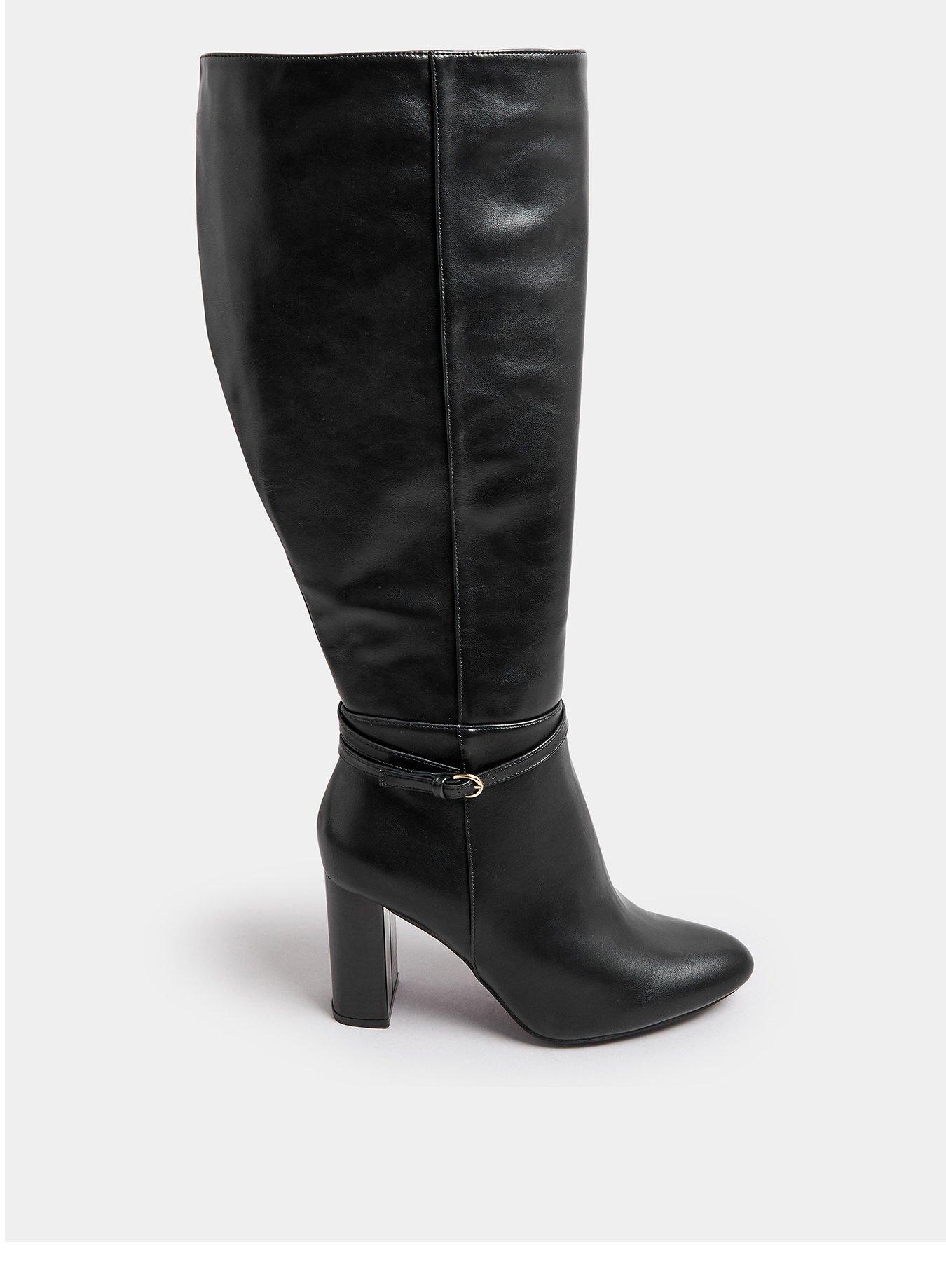 Image 1 of 4 of Yours Extra Wide Fit Heeled Knee High Boot - Black