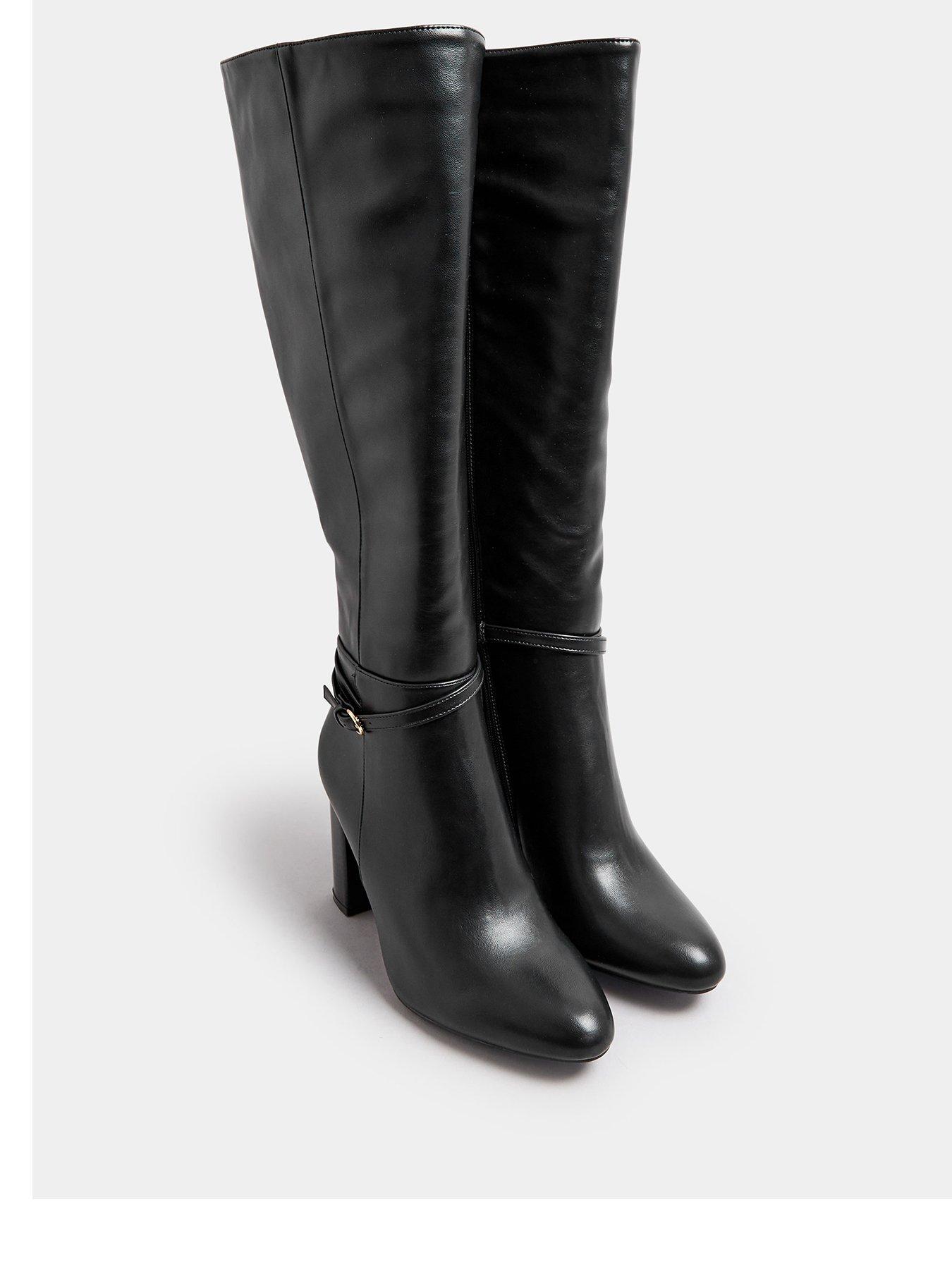 Image 2 of 4 of Yours Extra Wide Fit Heeled Knee High Boot - Black