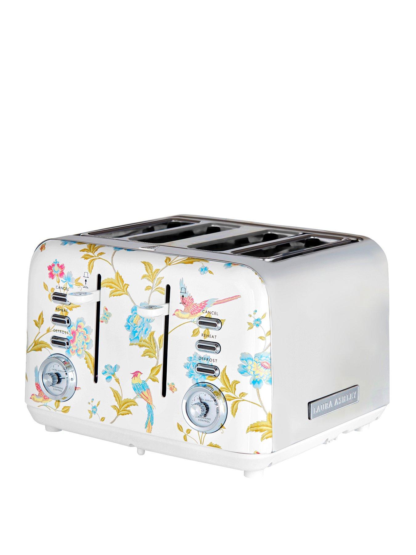 Laura Ashley Elveden White 4-Slice Toaster