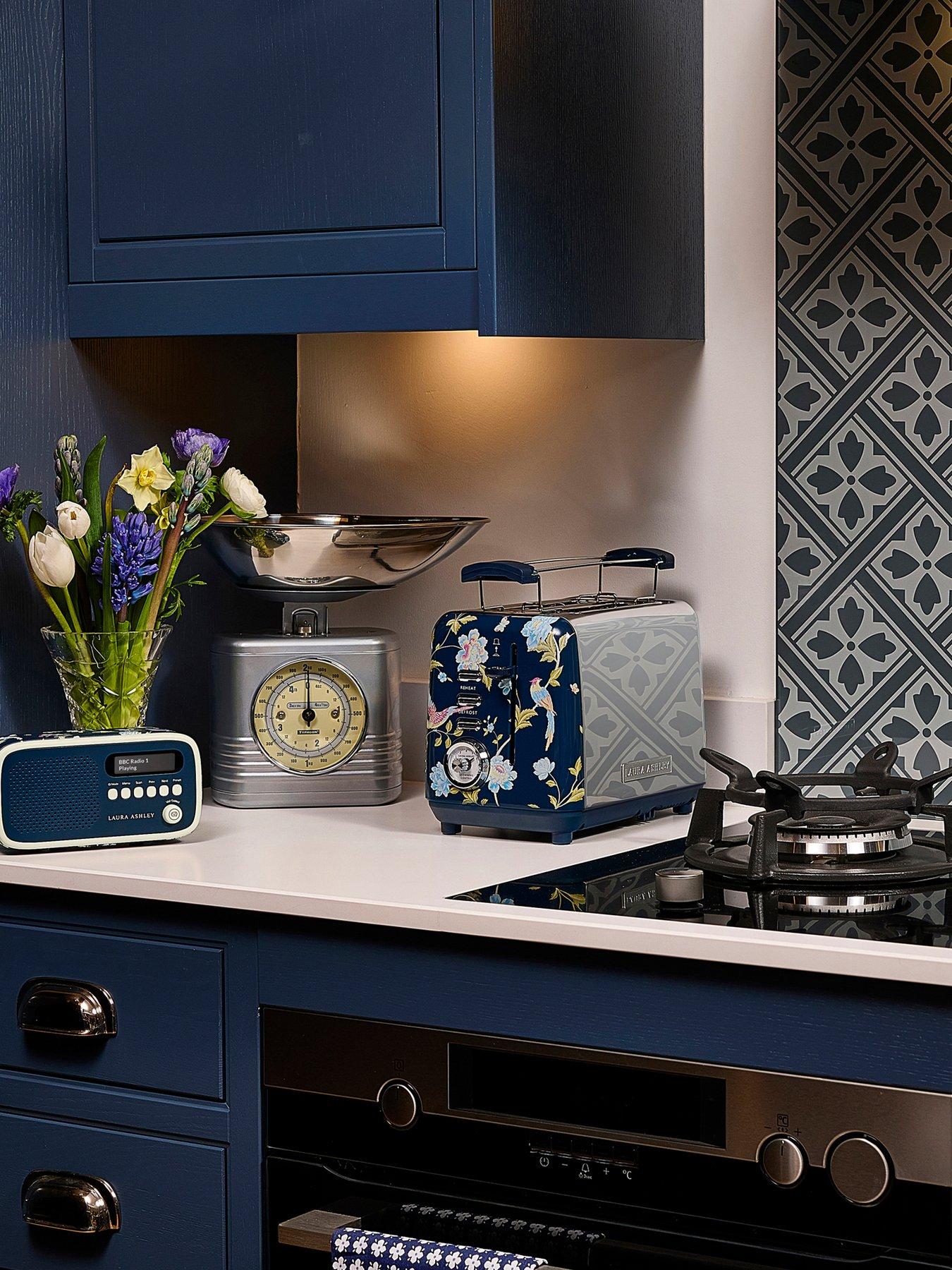  image of laura-ashley-elveden-navy-2-slice-toaster