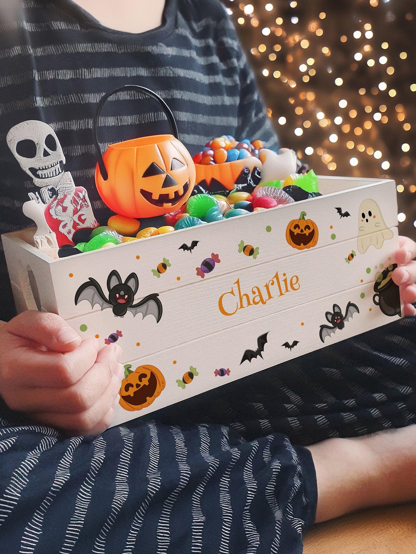  image of the-personalised-memento-company-personalised-halloween-small-wooden-treats-crate