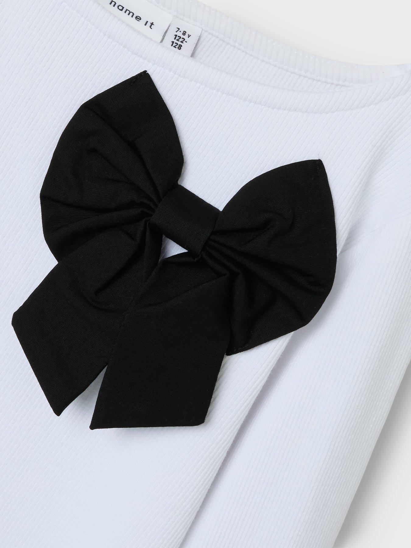  image of name-it-girls-bow-long-sleeve-tshirt-bright-white