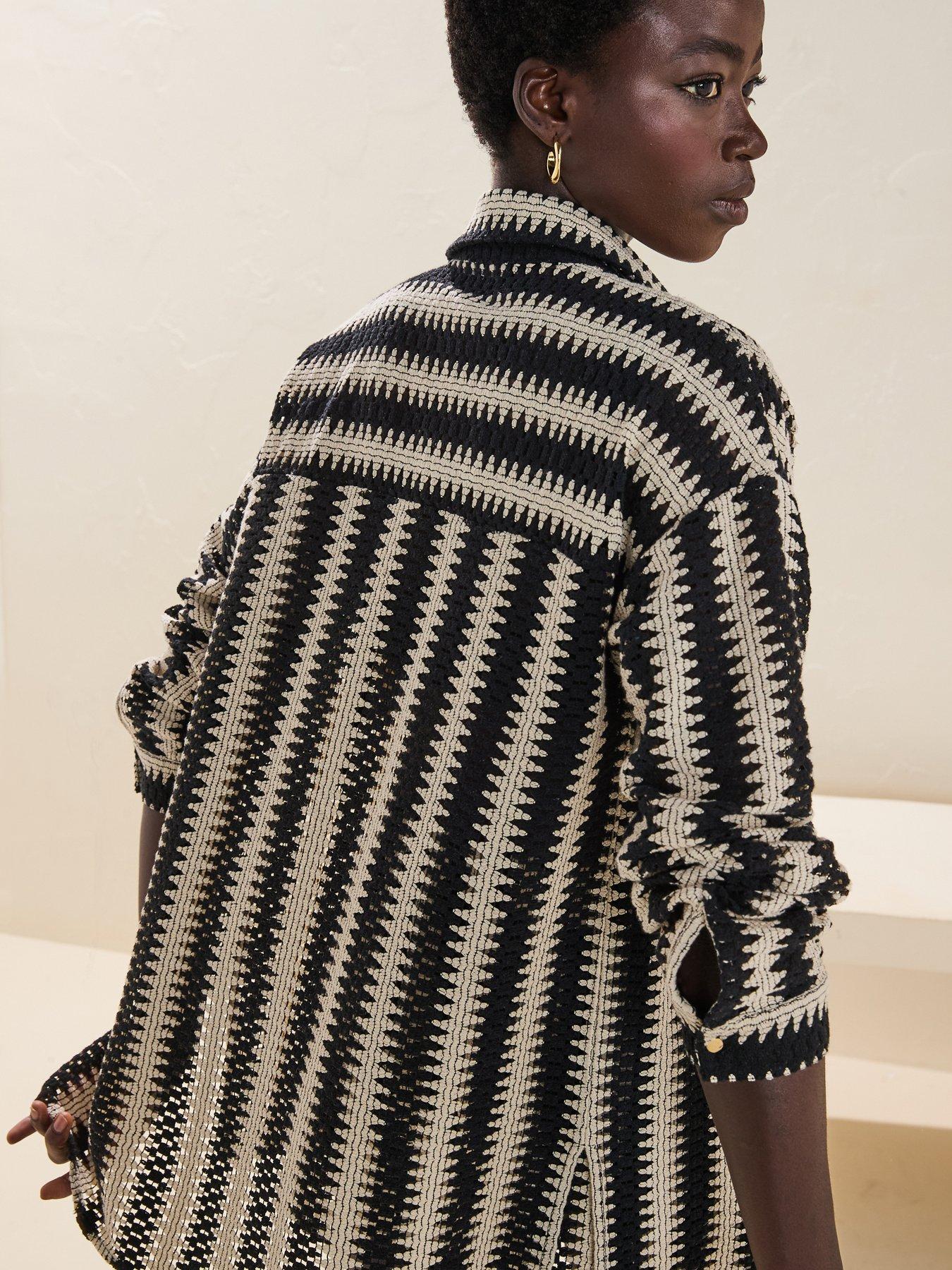  image of v-by-very-crochet-open-beach-co-ord-shirt