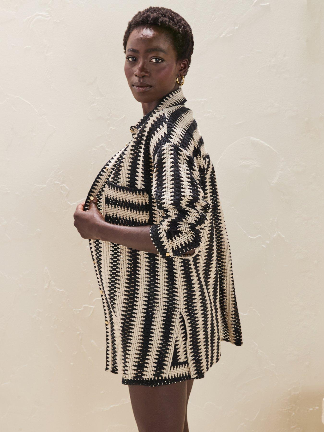  image of v-by-very-crochet-open-beach-co-ord-shirt