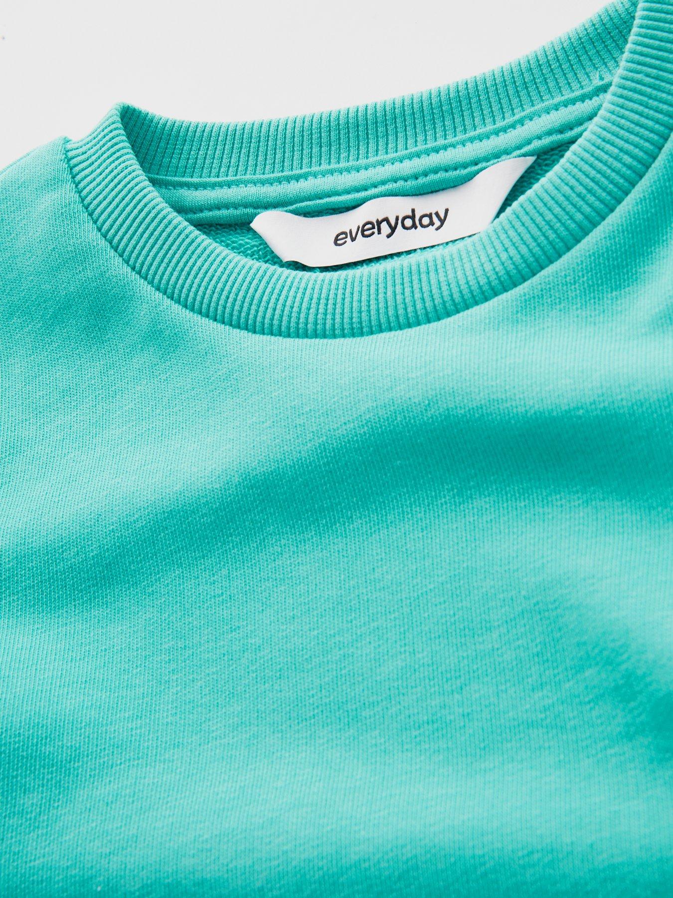 image of everyday-boys-crew-sweat-top-and-short-set-green
