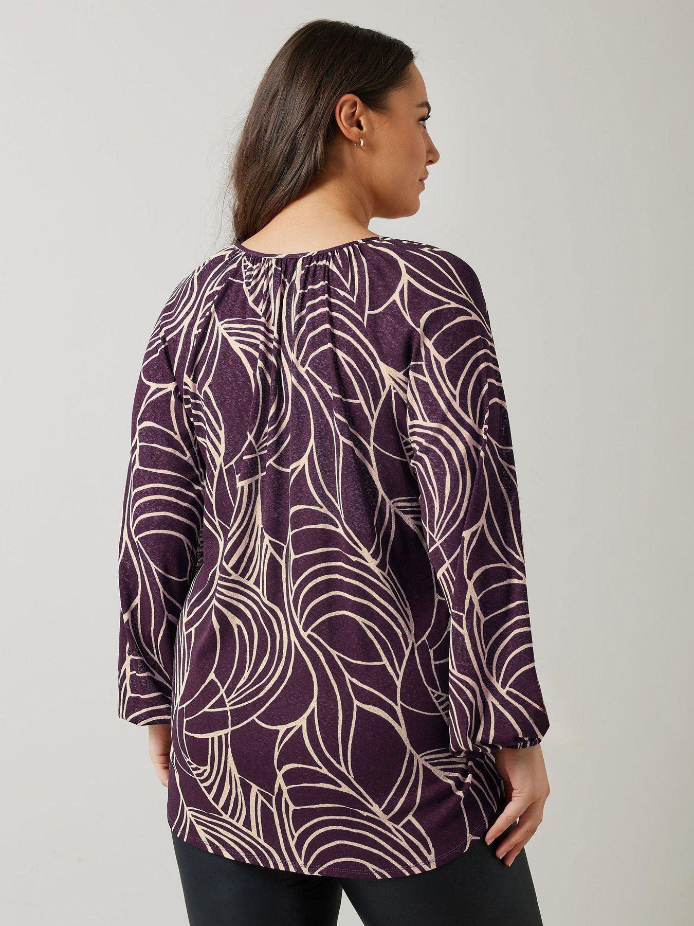  image of evans-geometric-print-boho-blouse