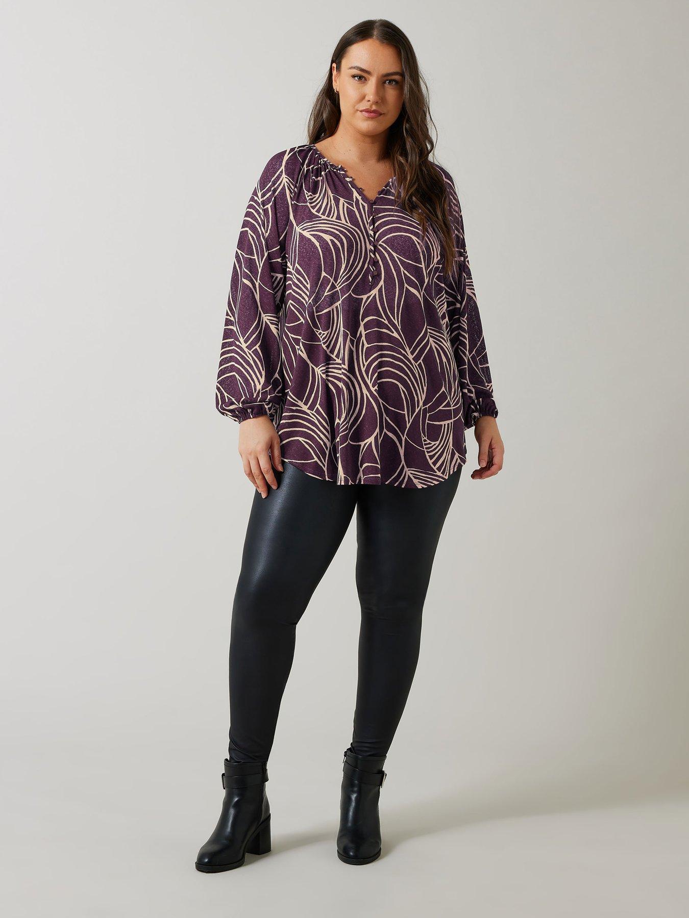  image of evans-geometric-print-boho-blouse