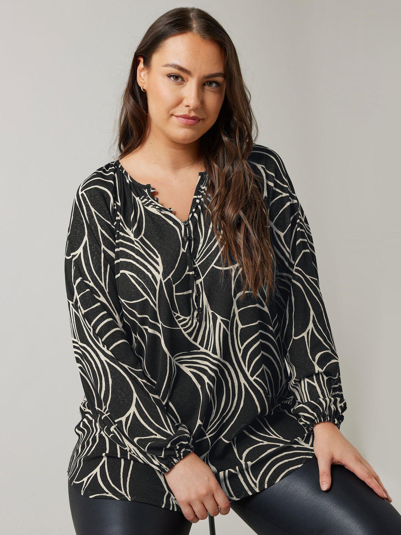 undefined Geometric Print Boho Blouse