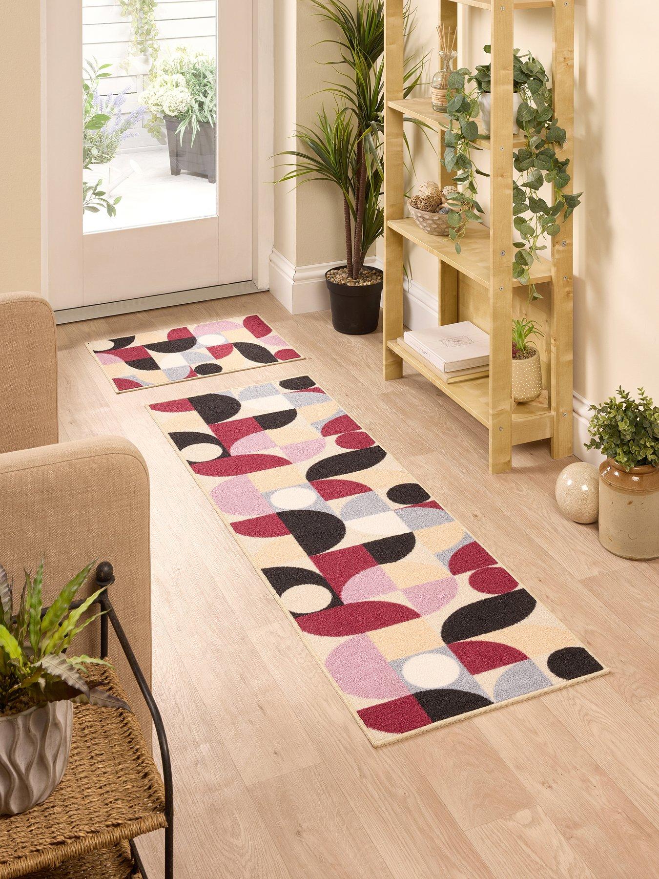  image of very-home-purple-geo-mat-runner-set