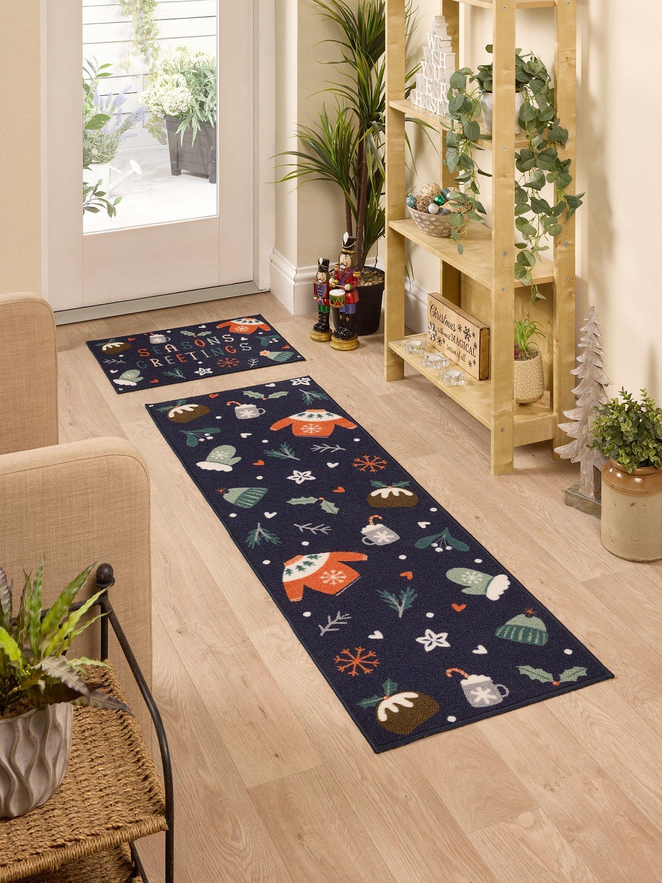  image of very-home-seasons-greetings-mat-amp-runner-set-multi
