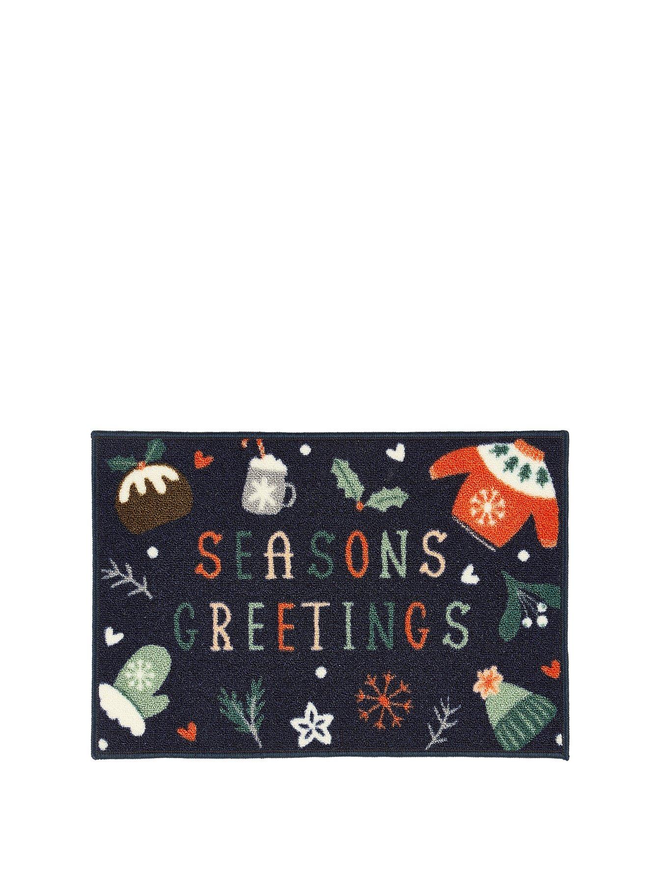  image of very-home-seasons-greetings-mat-amp-runner-set-multi