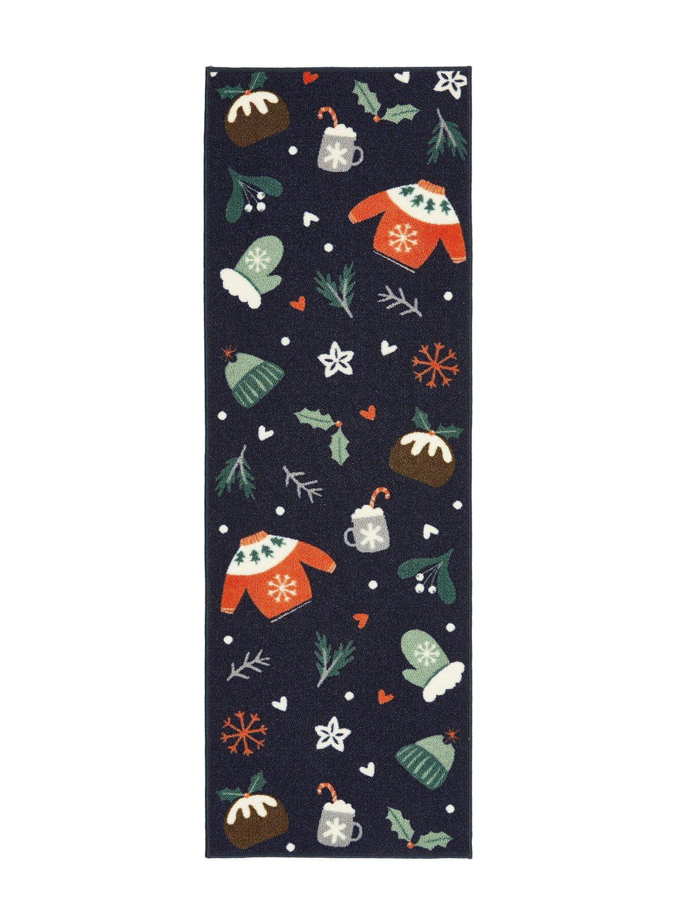  image of very-home-seasons-greetings-mat-amp-runner-set-multi