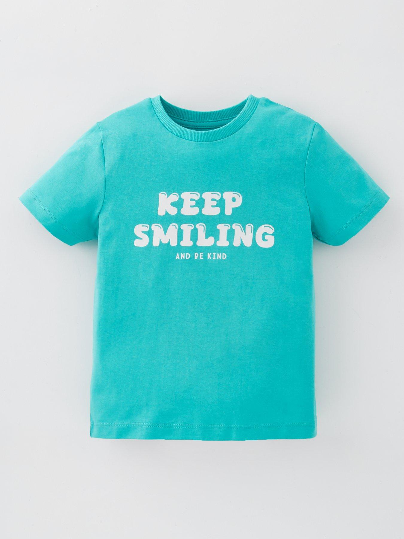 undefined Boys Short Sleeve Keep Smiling T-Shirt - Multi